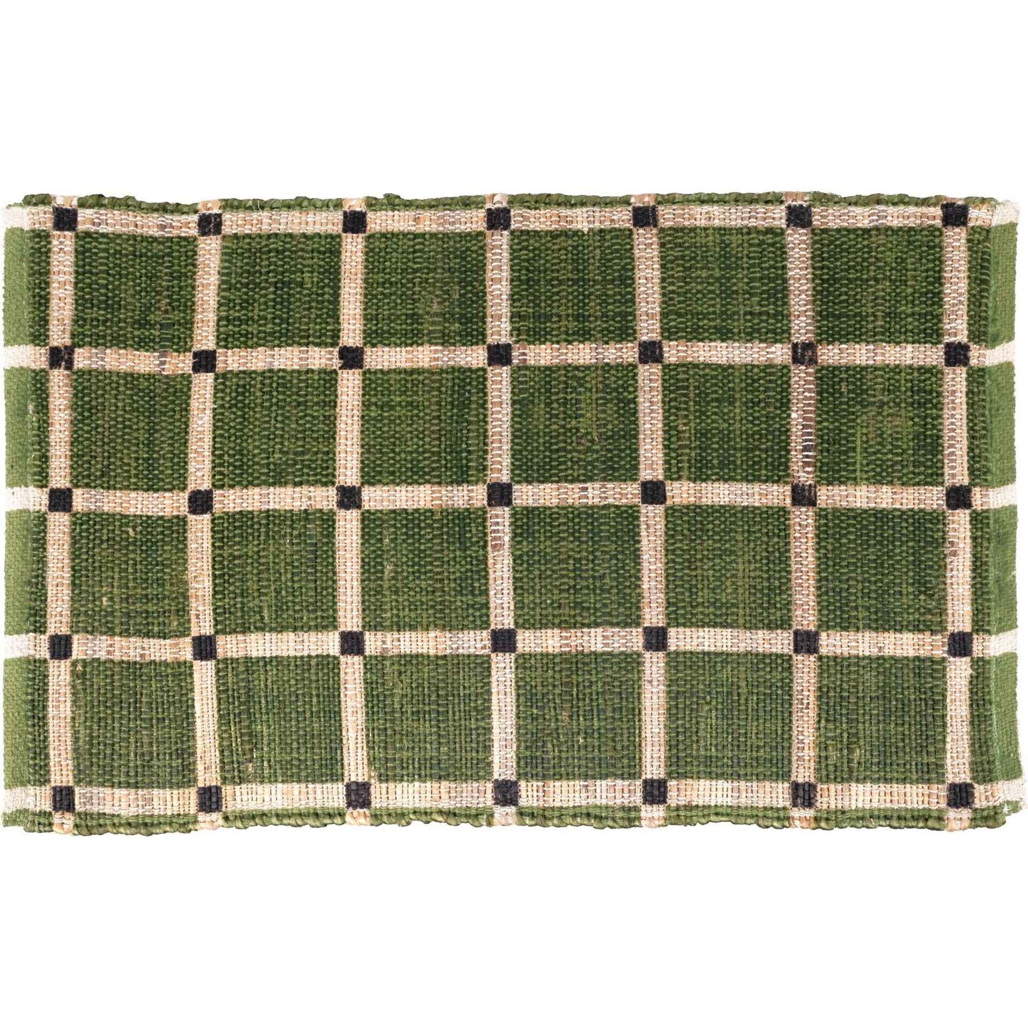 Tapete Juta Quadrados Verde