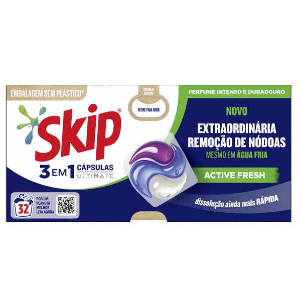 Detergente Máquina Roupa Cápsulas Active Fresh Skip