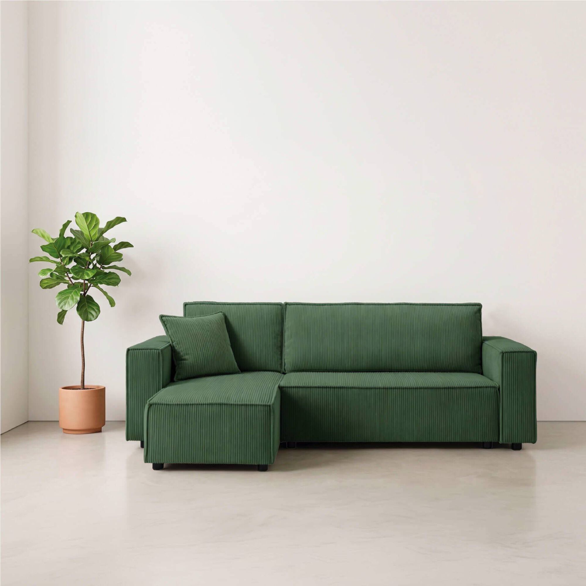 Sof&aacute; Cama Chaise Scott Verde Kasa