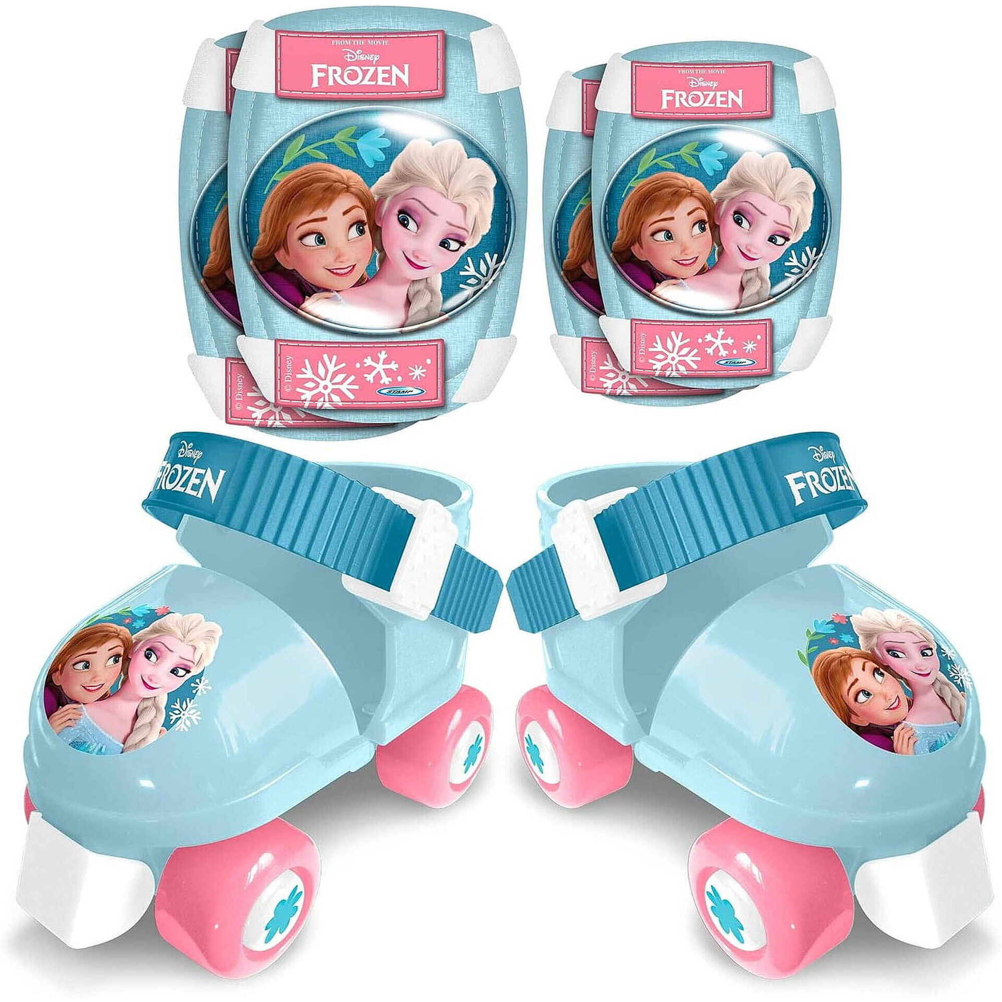Patins 4 Rodas e Prote&ccedil;&otilde;es 23-27 Frozen