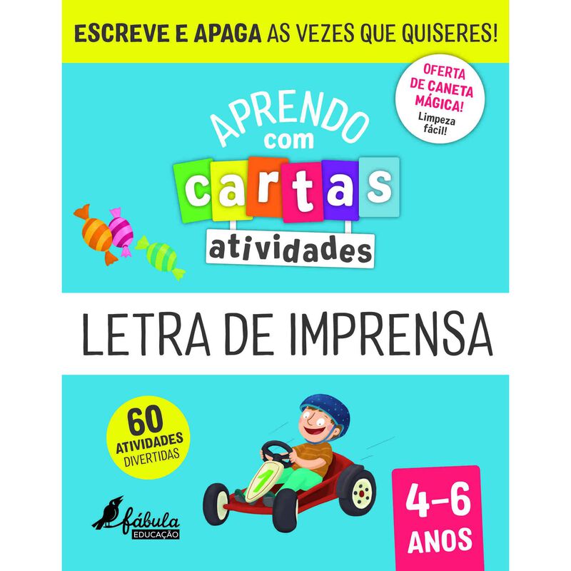 Aprendo com Cartas - Atividades - Letra de Imprensa 4-6 Anos de Fábula Educação