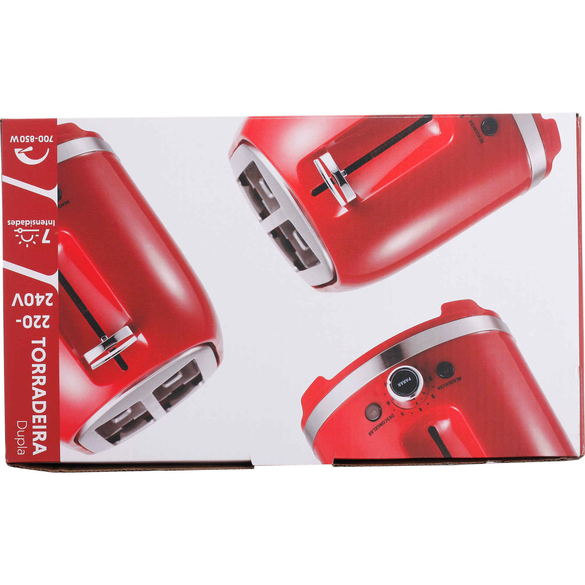 Torradeira Dupla 850W Vermelha Bazar&atilde;o