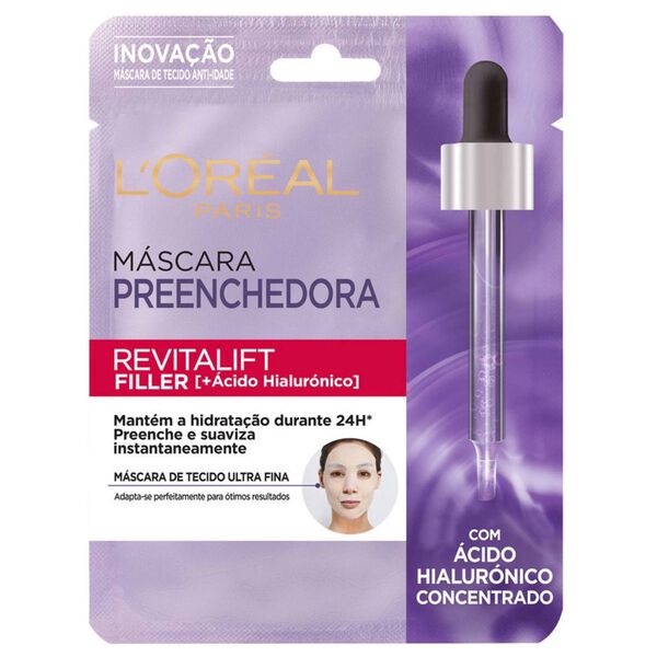 Máscara Facial de Tecido Revitalift Filler Preenchedora LOréal Paris