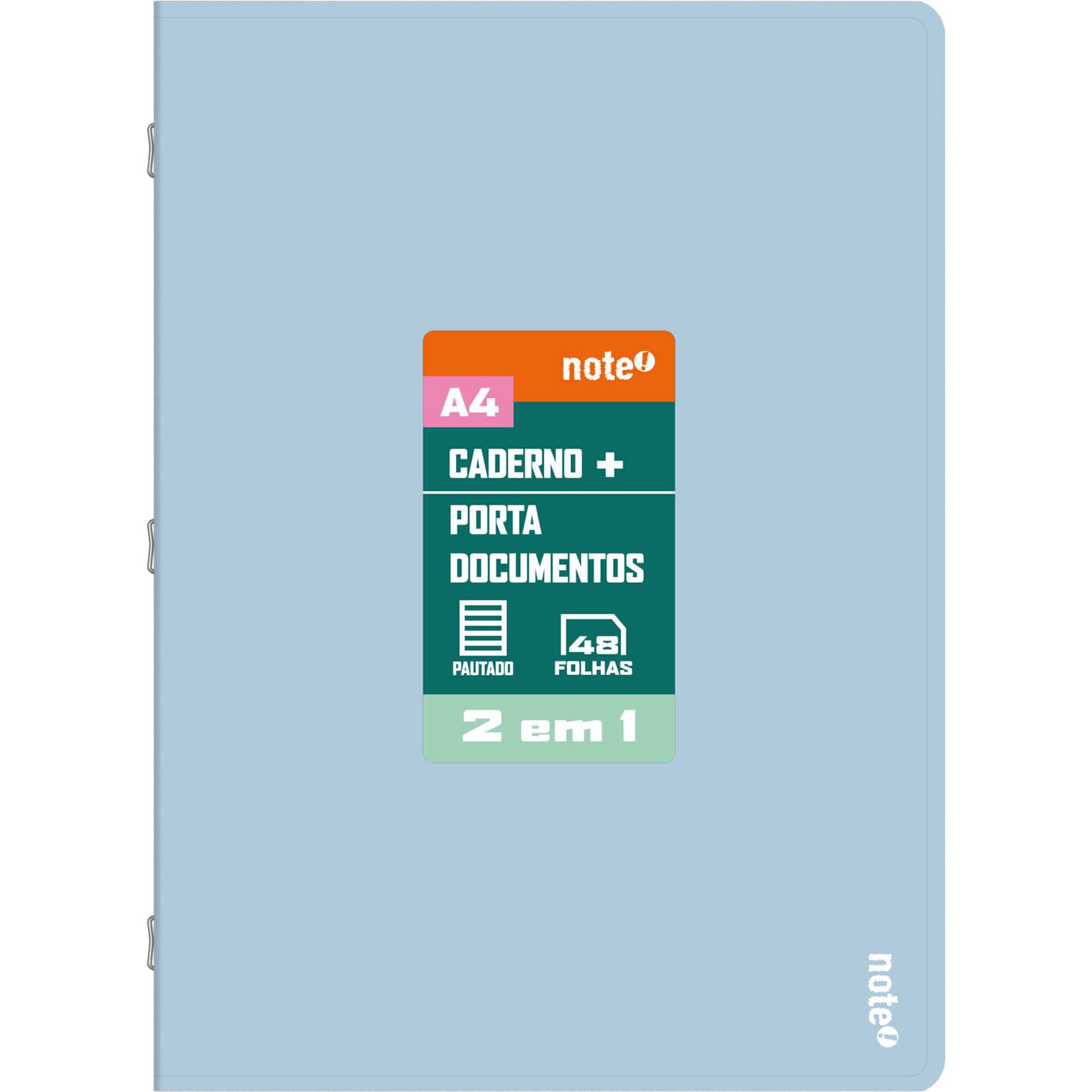 Caderno Agrafado A4 48 Folhas (v&aacute;rias cores) Note!