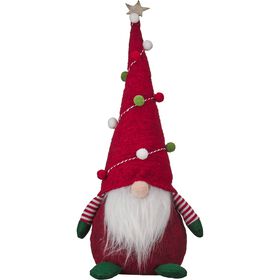 Gnomo Decorado Vermelho Sentado 50cm