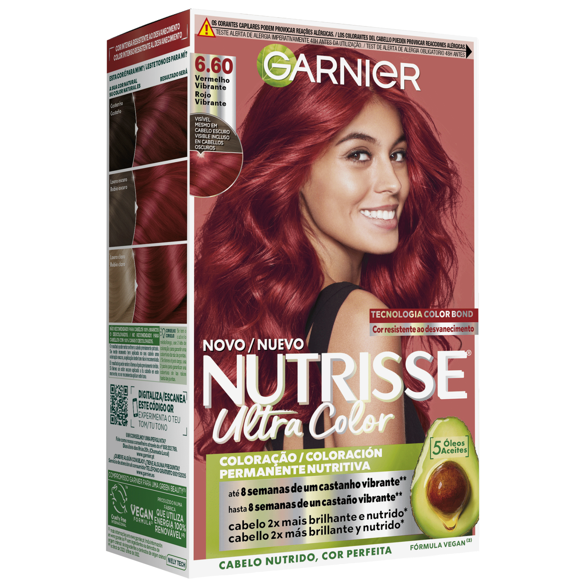 Colora&ccedil;&atilde;o Permanente Ultra Color Vermelho Vibrante 6.60 Garnier Nutrisse
