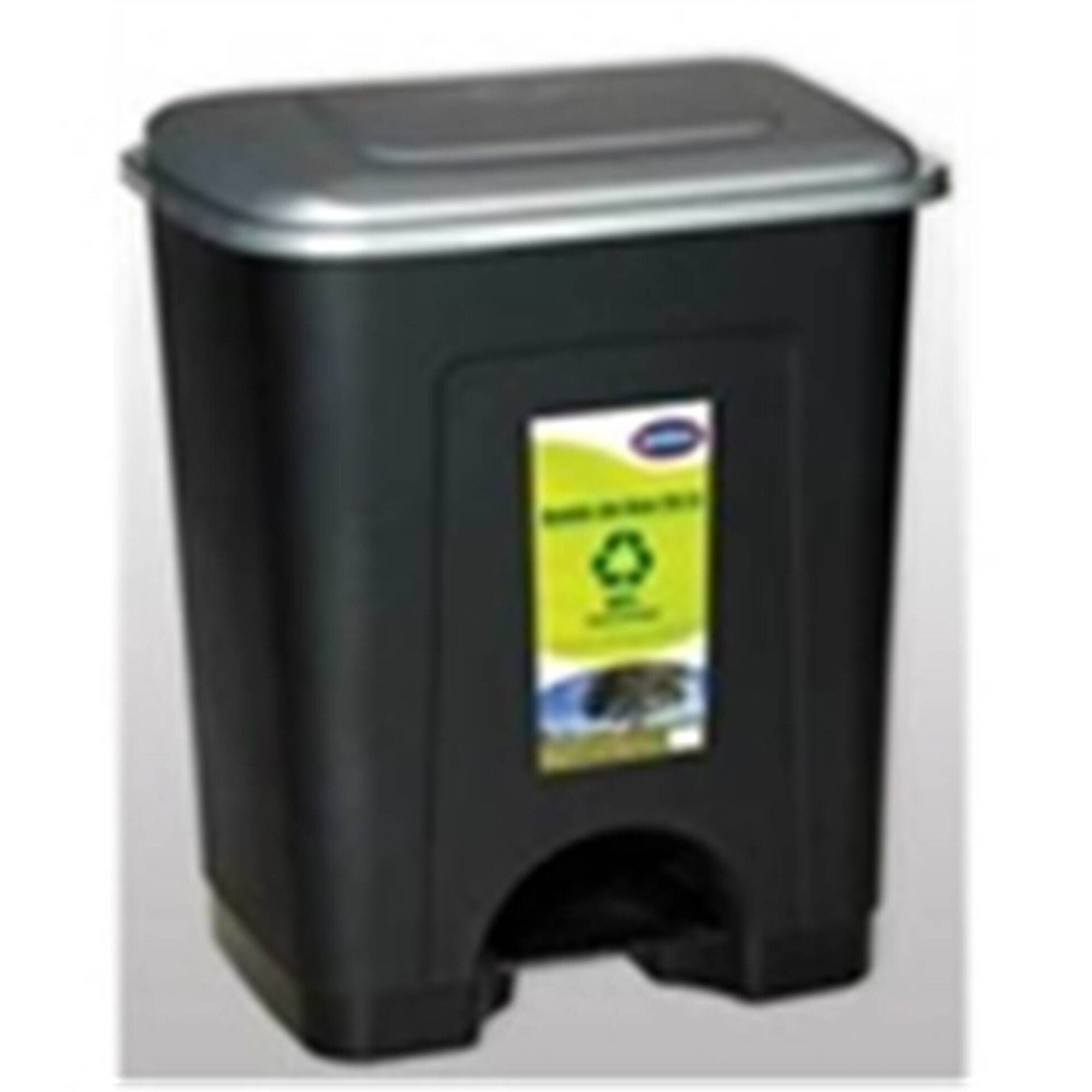 Balde Lixo com Pedal Plástico 35L Cinza e Preto Balde Lixo com Pedal Plástico 35L Cinza e Preto