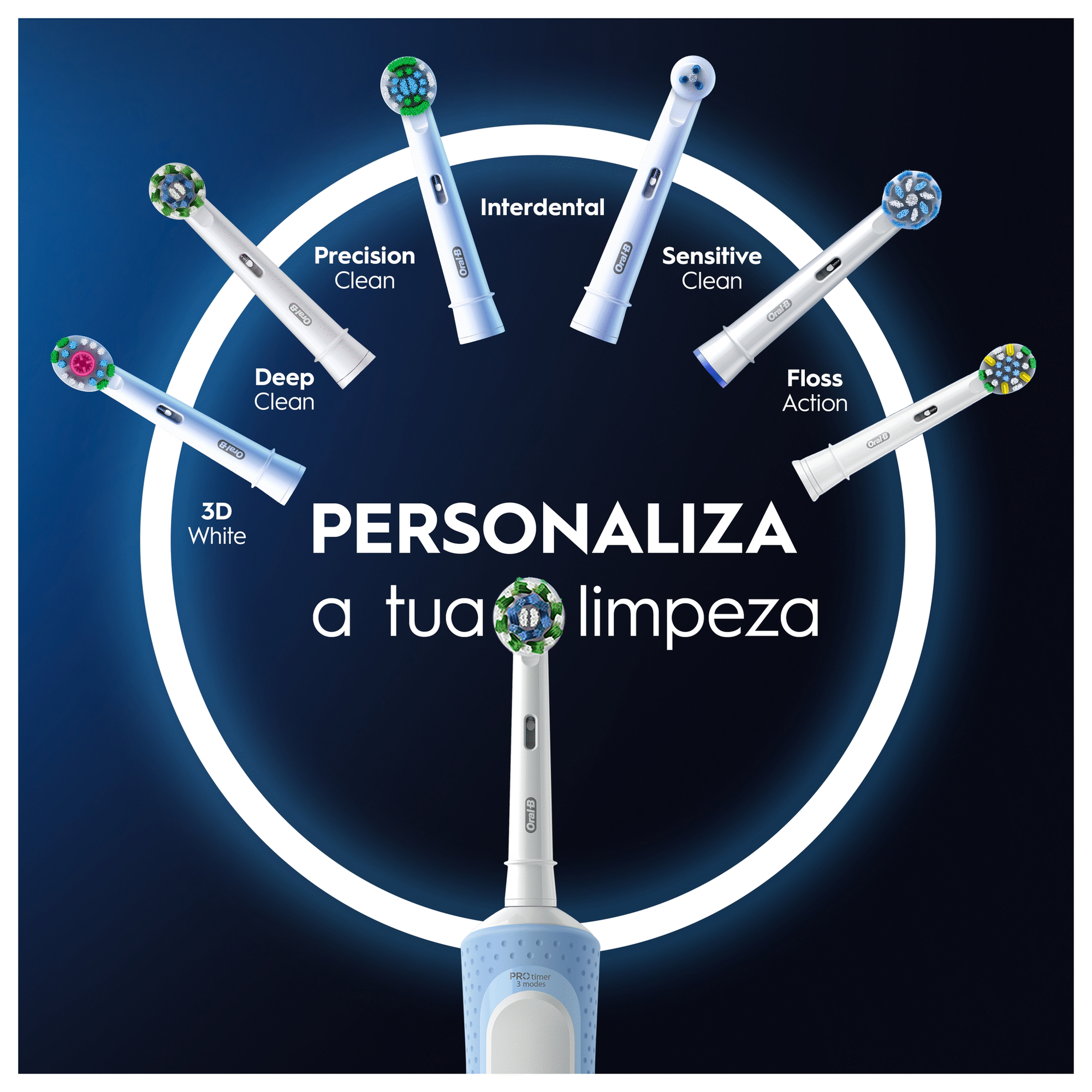 Escova de Dentes Elétrica Vitality Pro Azul
