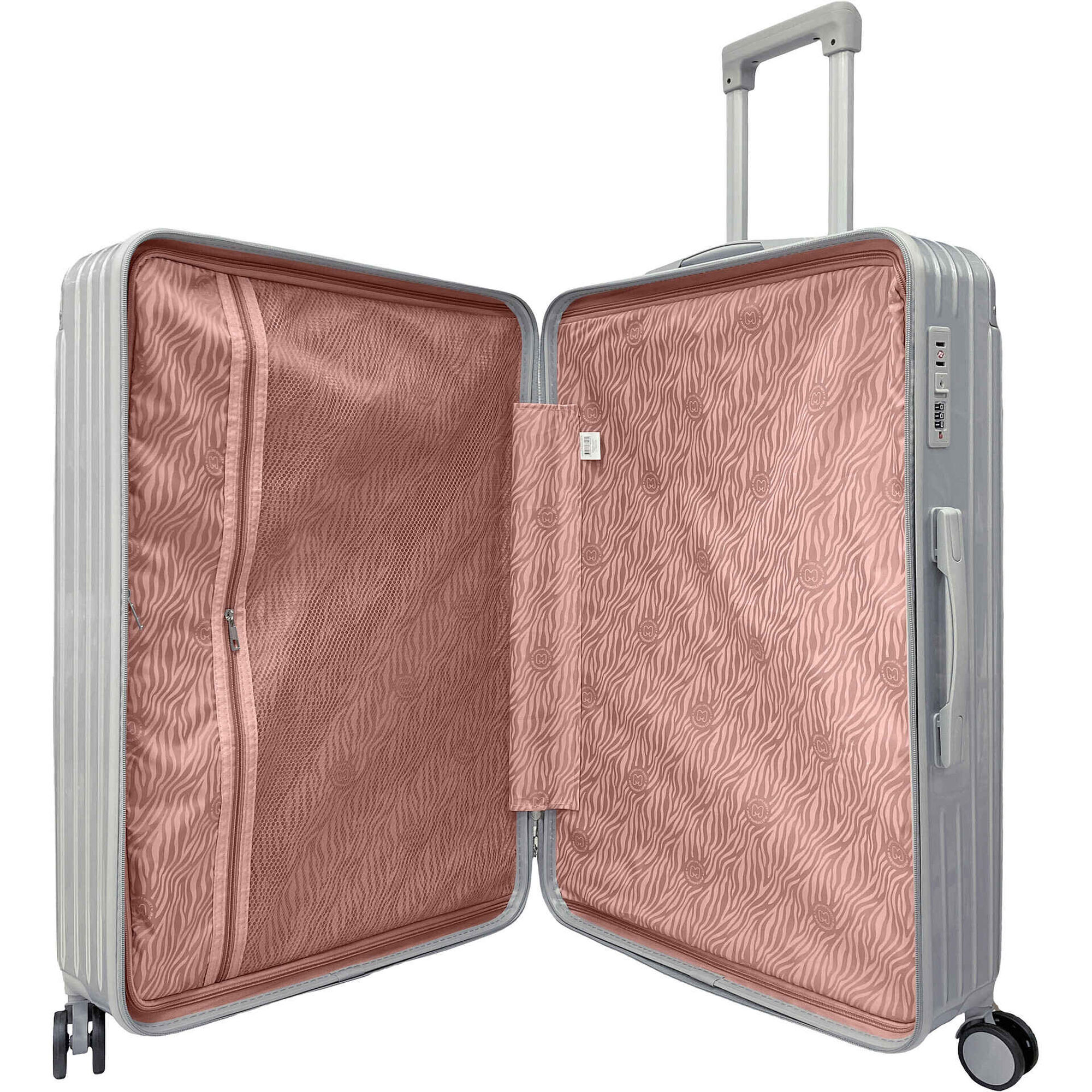 Mala de Viagem Grande 4 Rodas Cinza Marshmallow