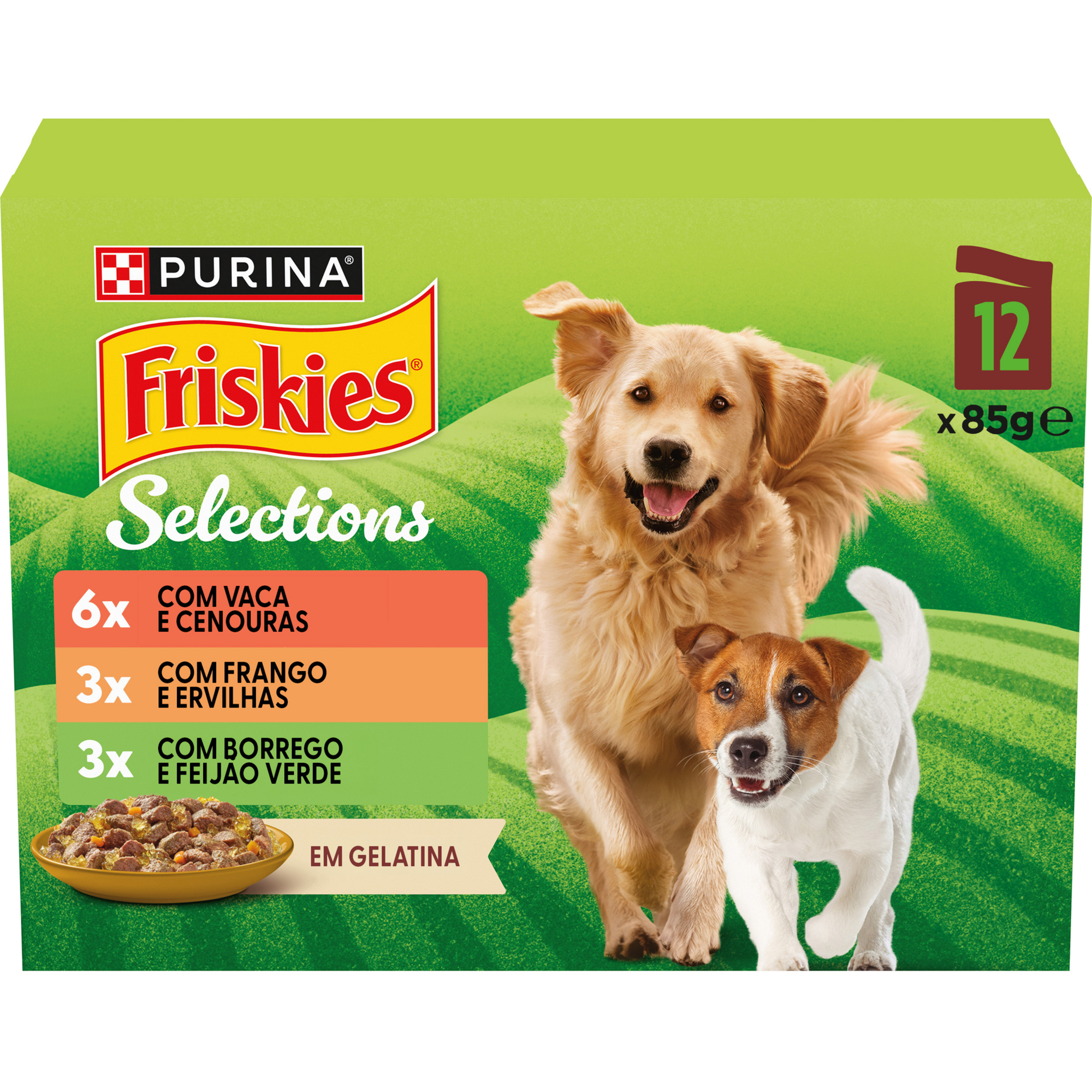 Comida H&uacute;mida para C&atilde;o Adulto Gelatina Mix Carnes Purina Friskies
