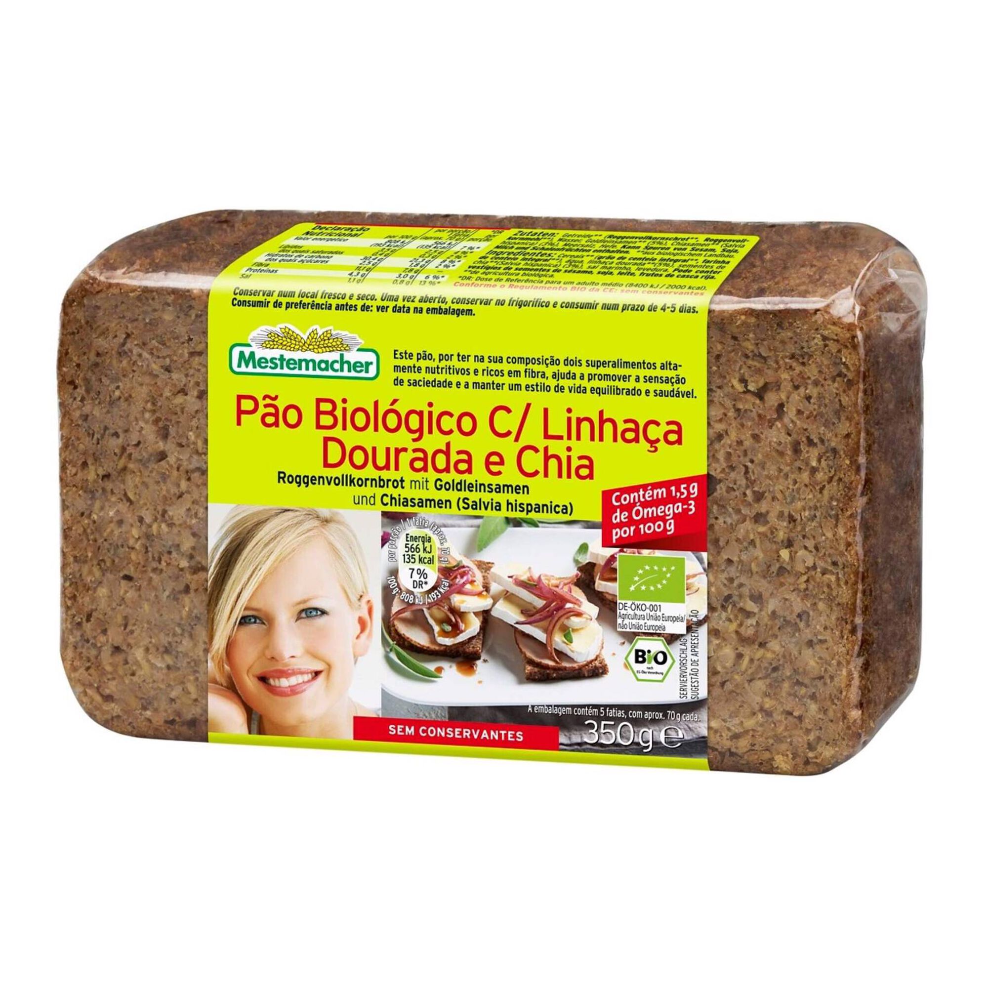 Pão com Linhaça Dourada e Chia Biológico Pão com Linhaça Dourada e Chia Biológico