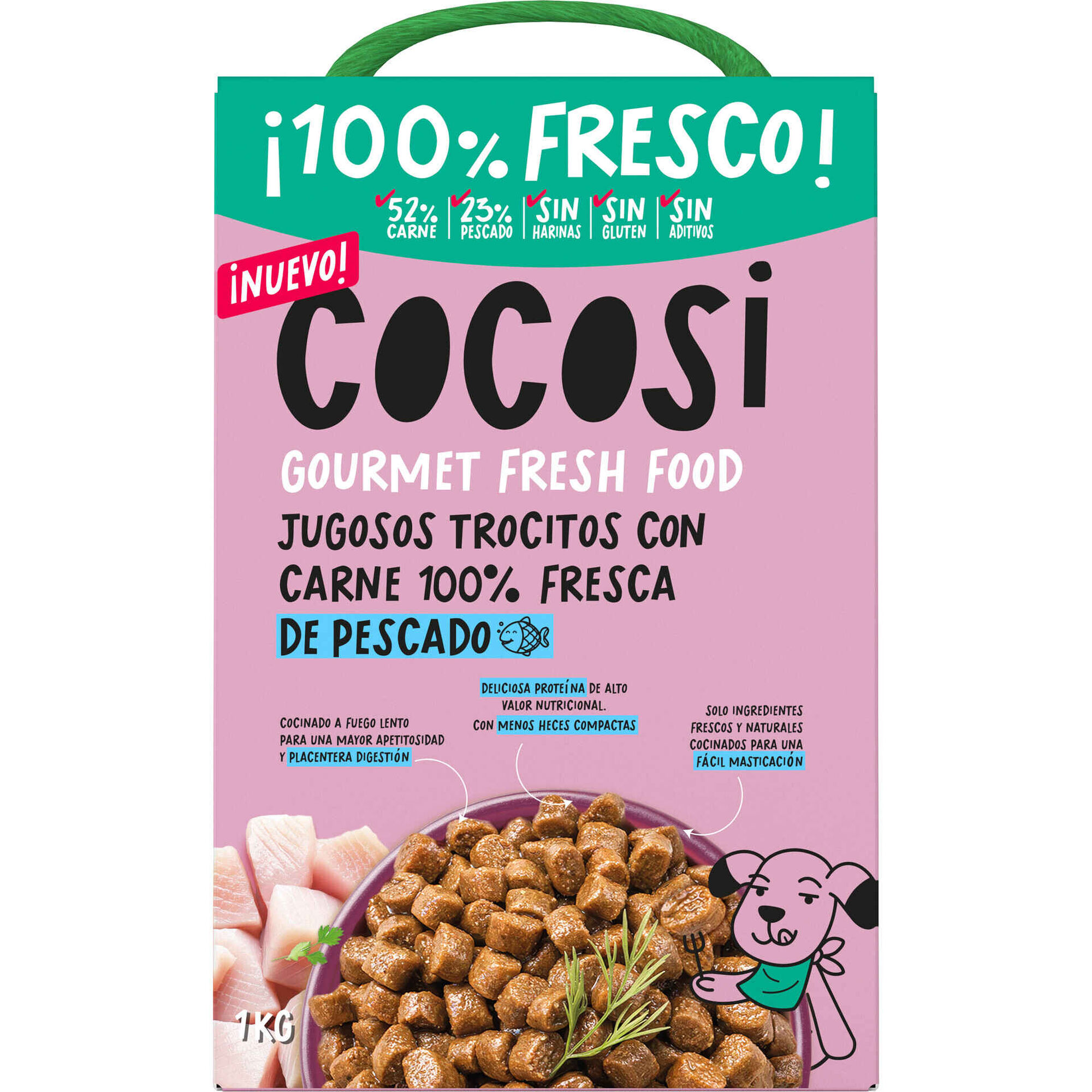 Comida Semi-h&uacute;mida para c&atilde;o Adulto Peixe Cocosi