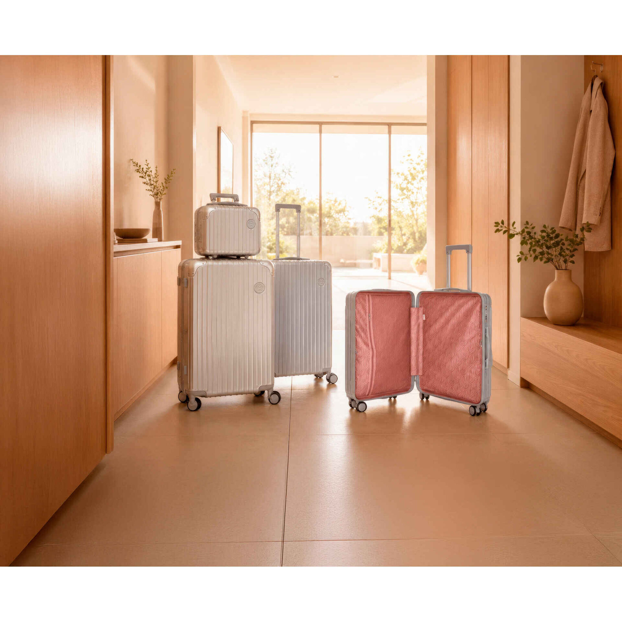 Mala de Cabine 4 Rodas Cinza Marshmallow