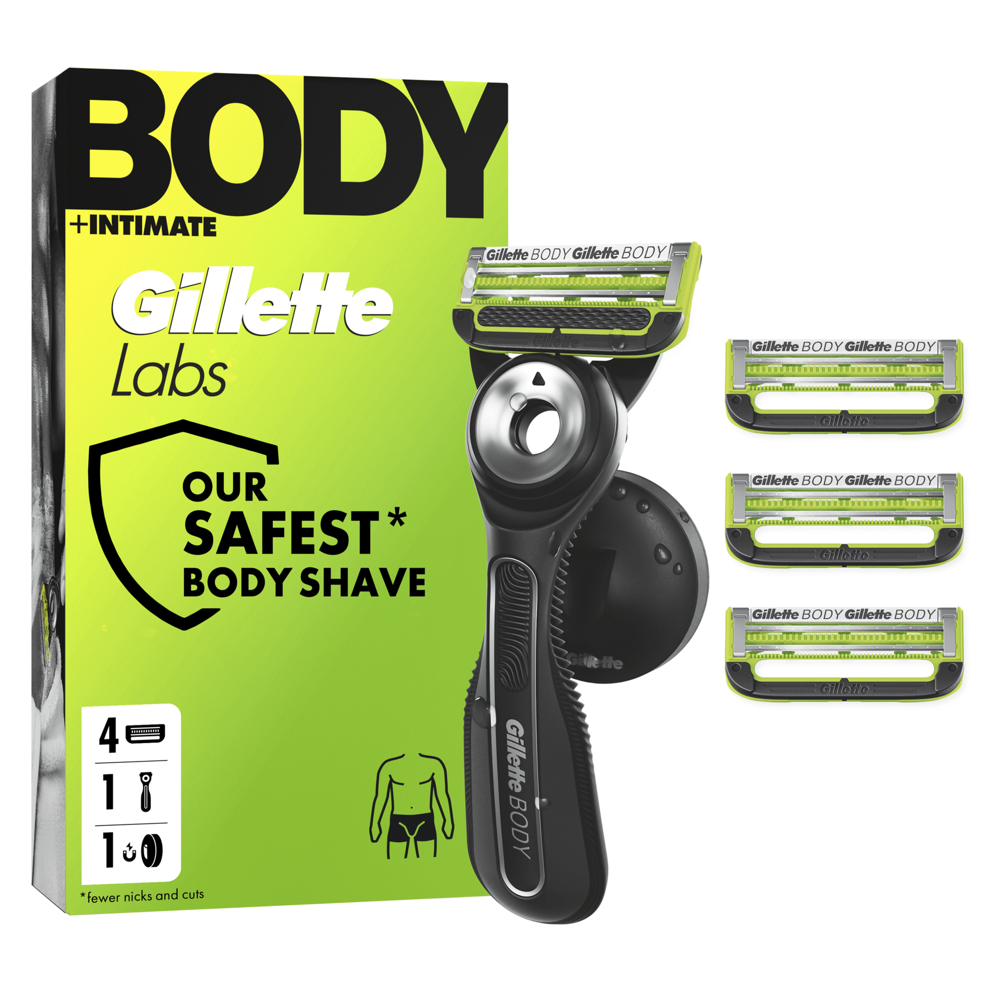 M&aacute;quina de Barbear Body + Intimate com 4 Recargas Gillette Labs