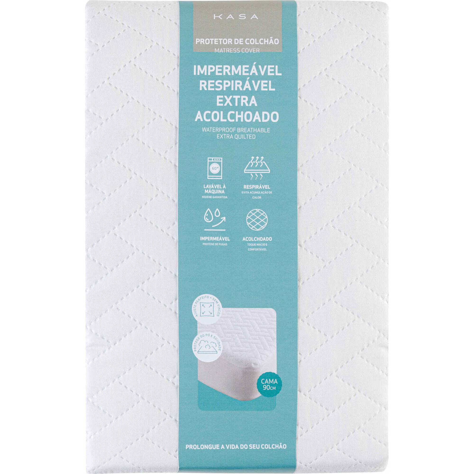 Protetor de Colch&atilde;o Imperme&aacute;vel e Respir&aacute;vel Extra Acolchoado Kasa