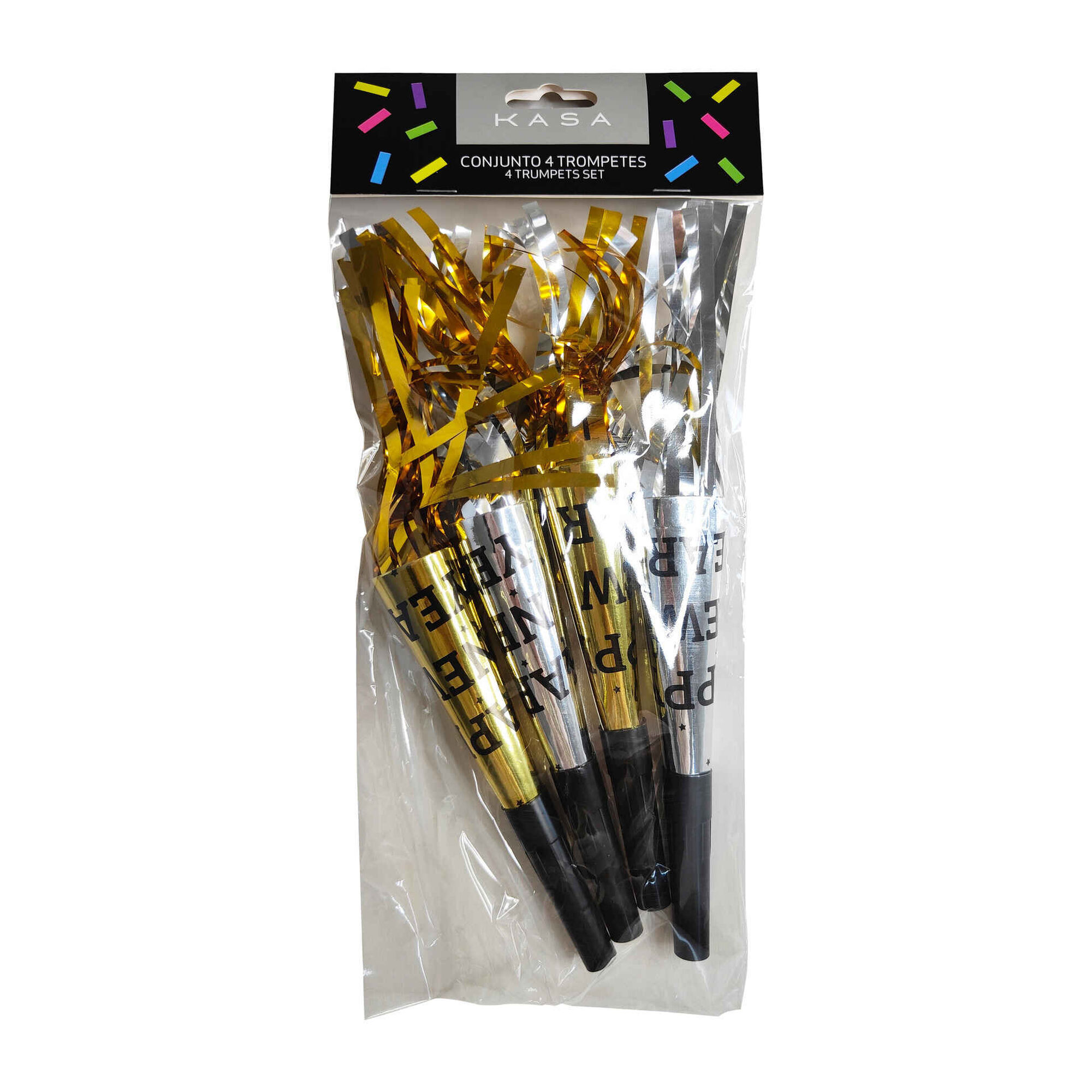 Conjunto 4 Trompetes Douradas