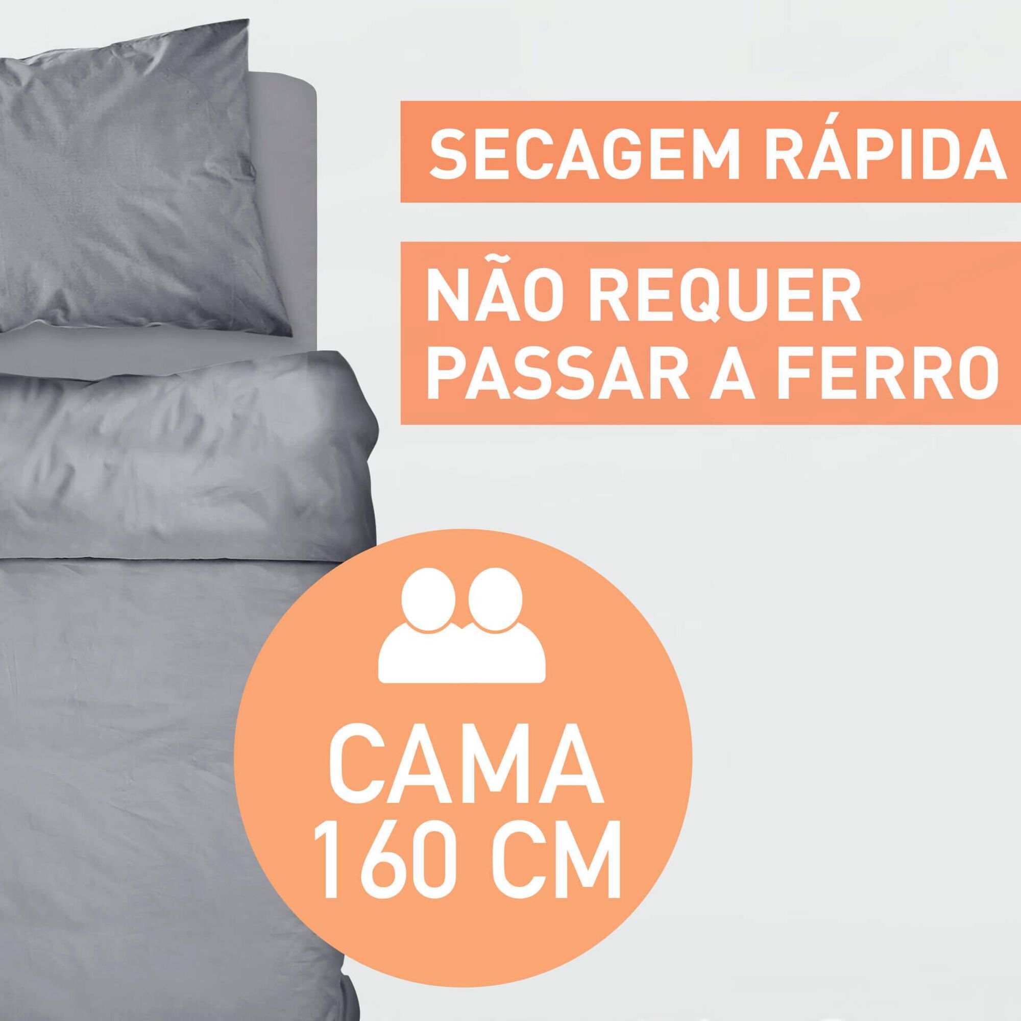 Conjunto Len&ccedil;&oacute;is Microfibra Cinza Kasa