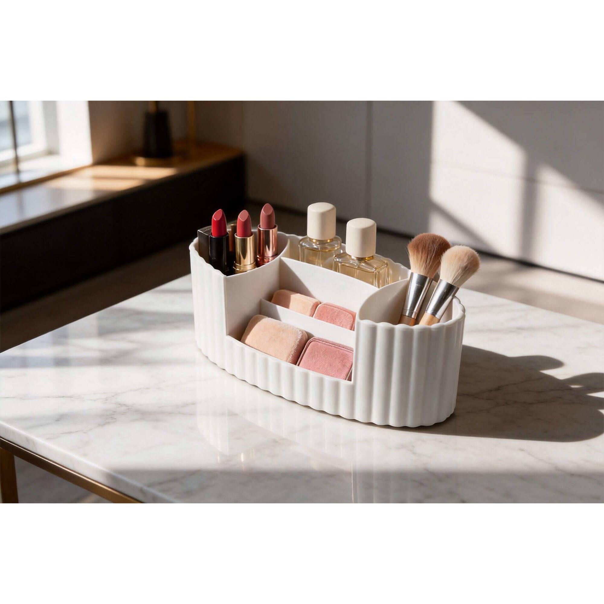Organizador Circular WC Branco Rustic Country Kasa