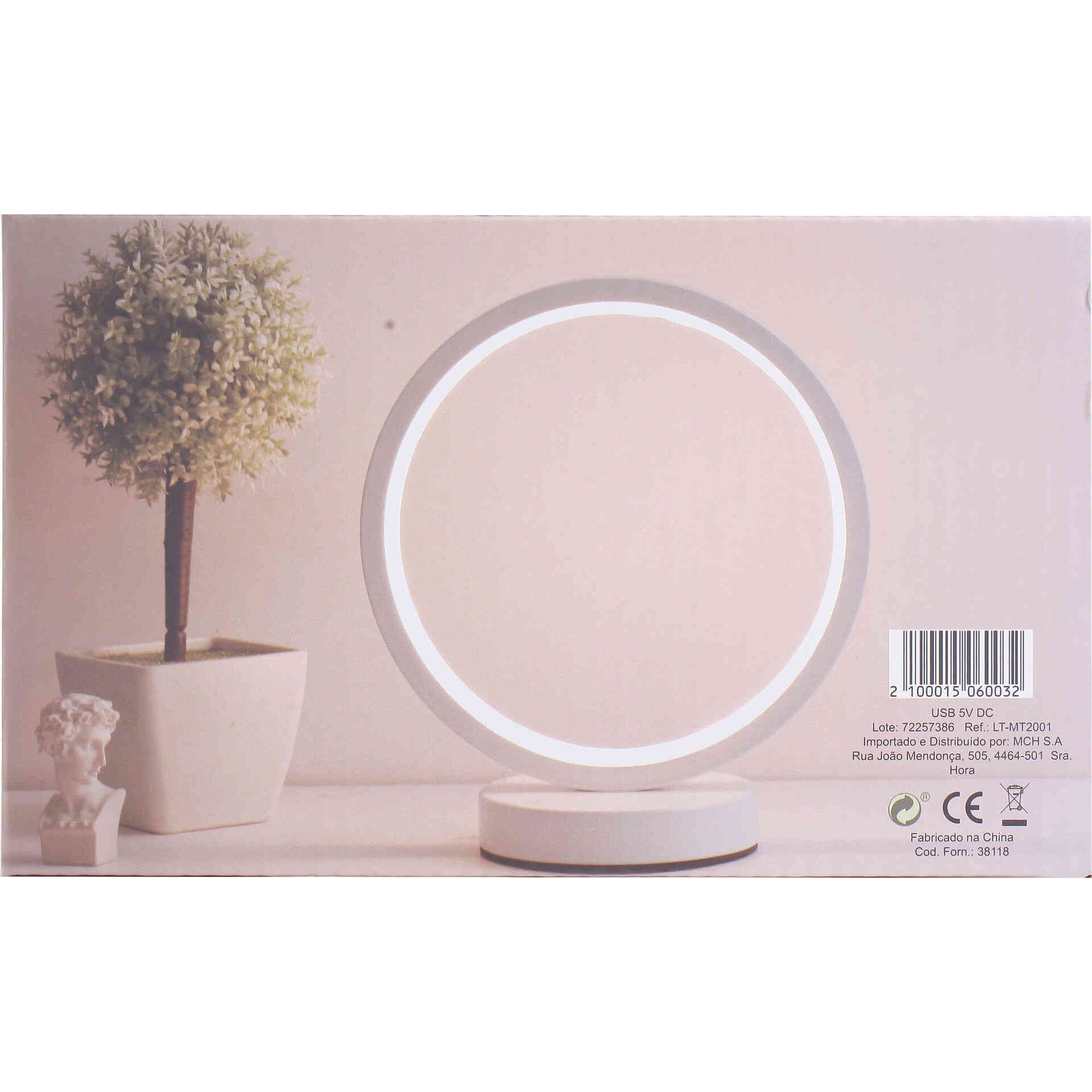 Candeeiro de Mesa Circular Bazar&atilde;o