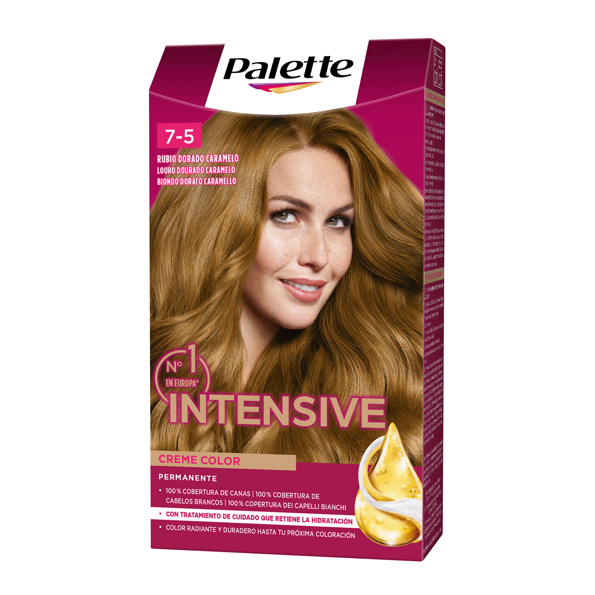 Colora&ccedil;&atilde;o Permanente Intensive Dourado Caramelo 7-5 Palette