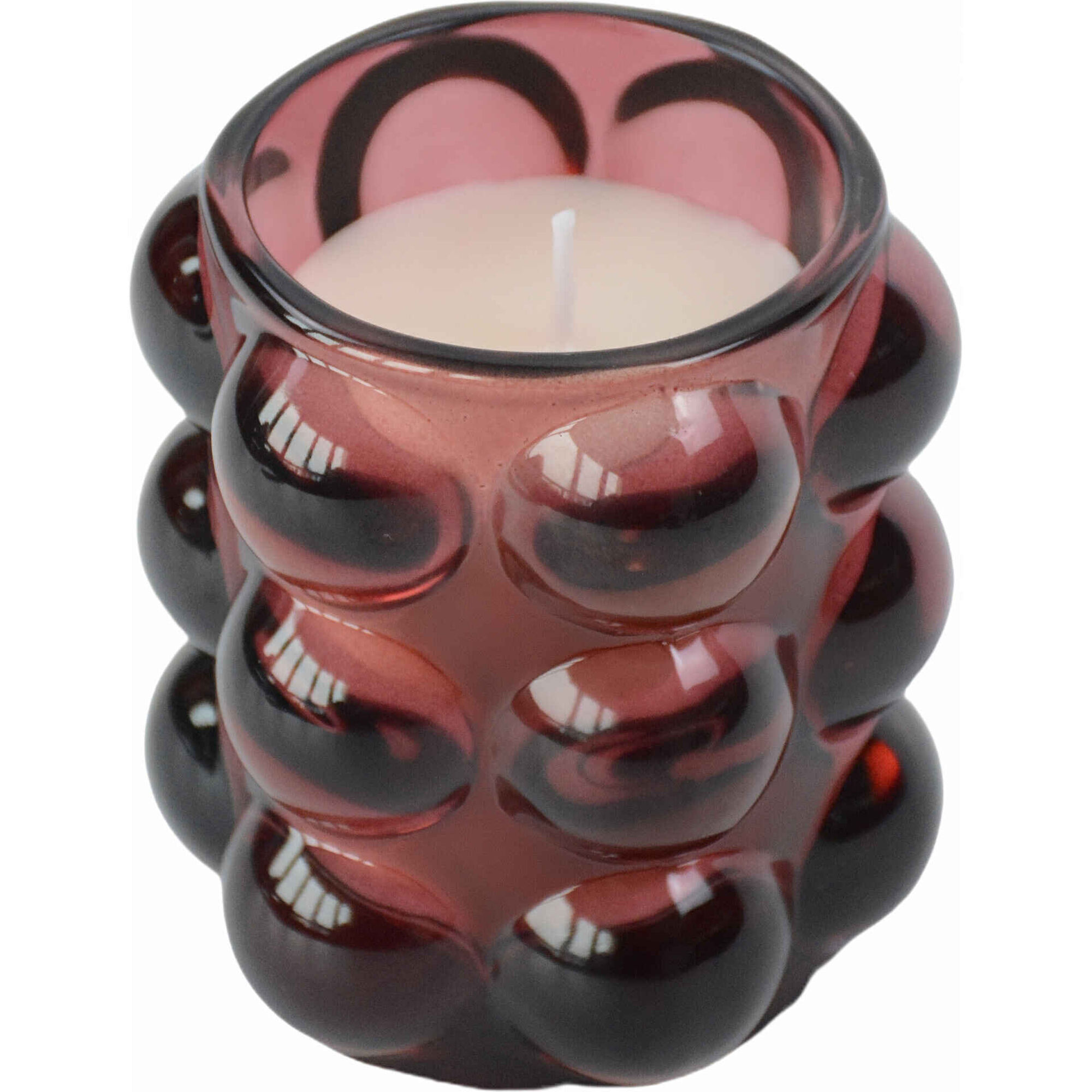 Vela em Copo Alto 130g Bolas Vermelhas