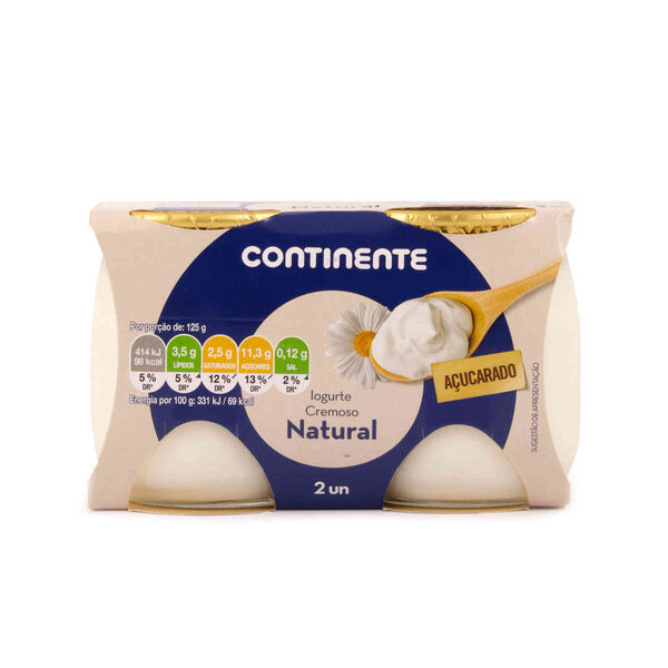 Iogurte Cremoso Vidro Natural Açucarado Continente