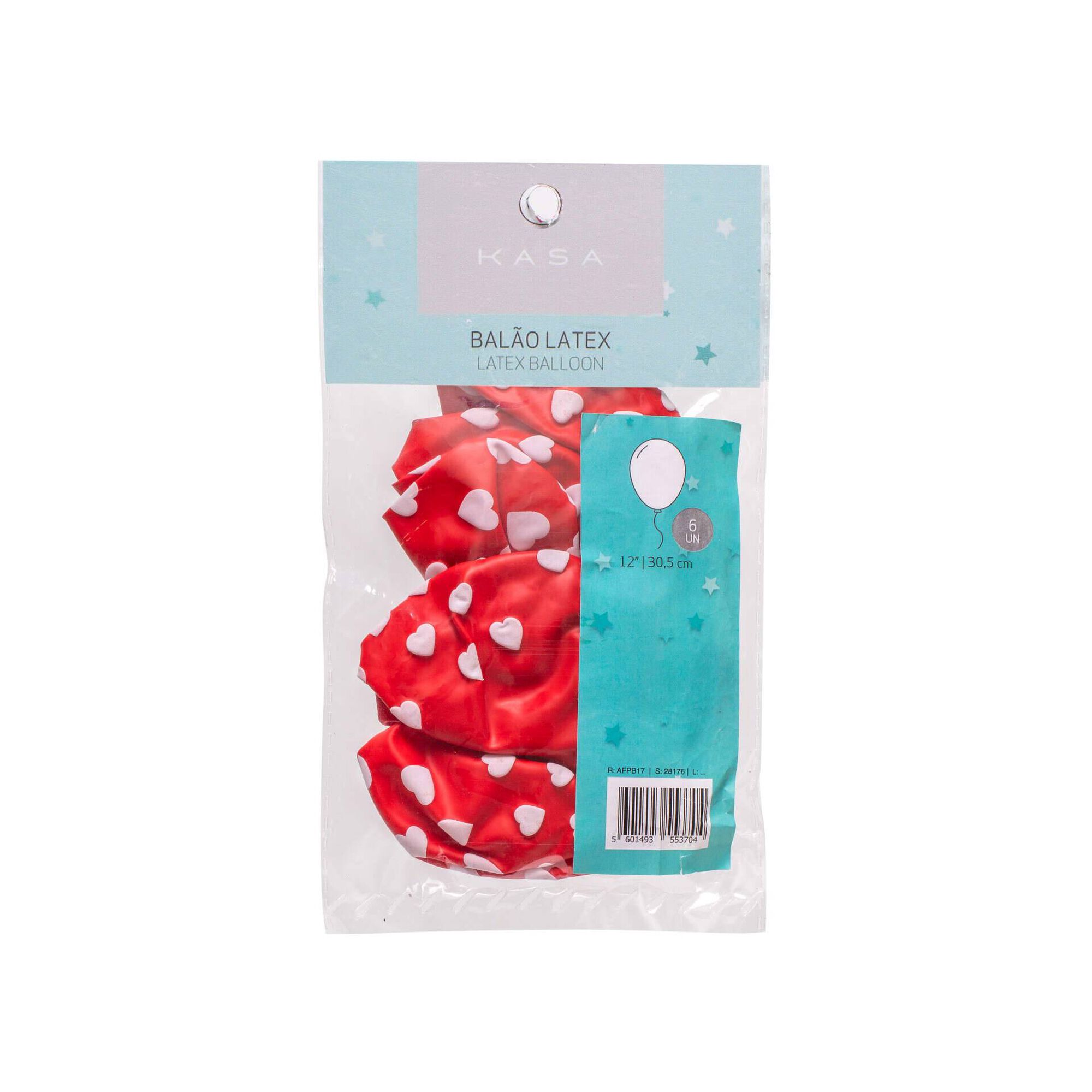 Conjunto 6 Bal&otilde;es Cora&ccedil;&otilde;es Kasa