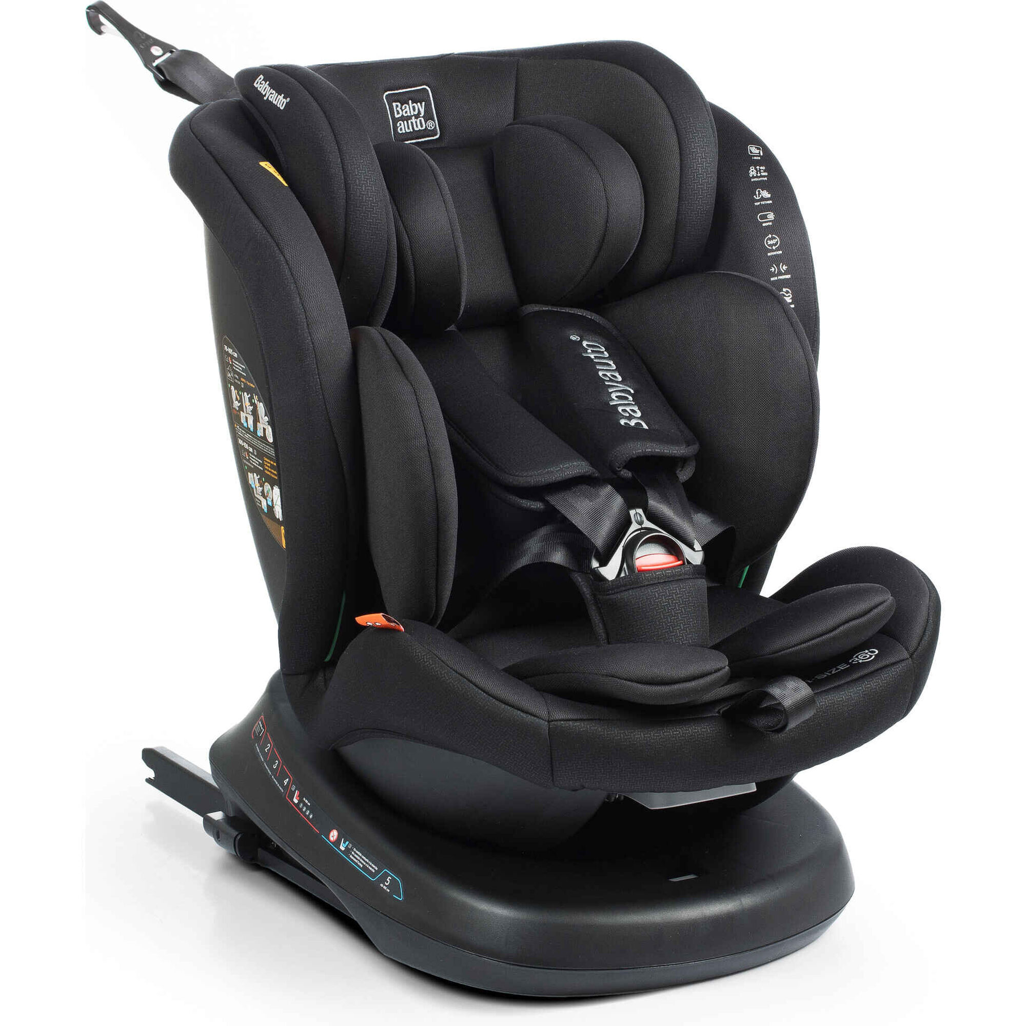 Cadeira Auto I-Size 40-150cm Isofix Rotativa Rodia Fix Preto Babyauto