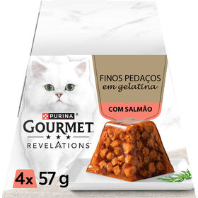 Comida Húmida para Gato Adulto Finos Pedaços em Gelatina Salmão