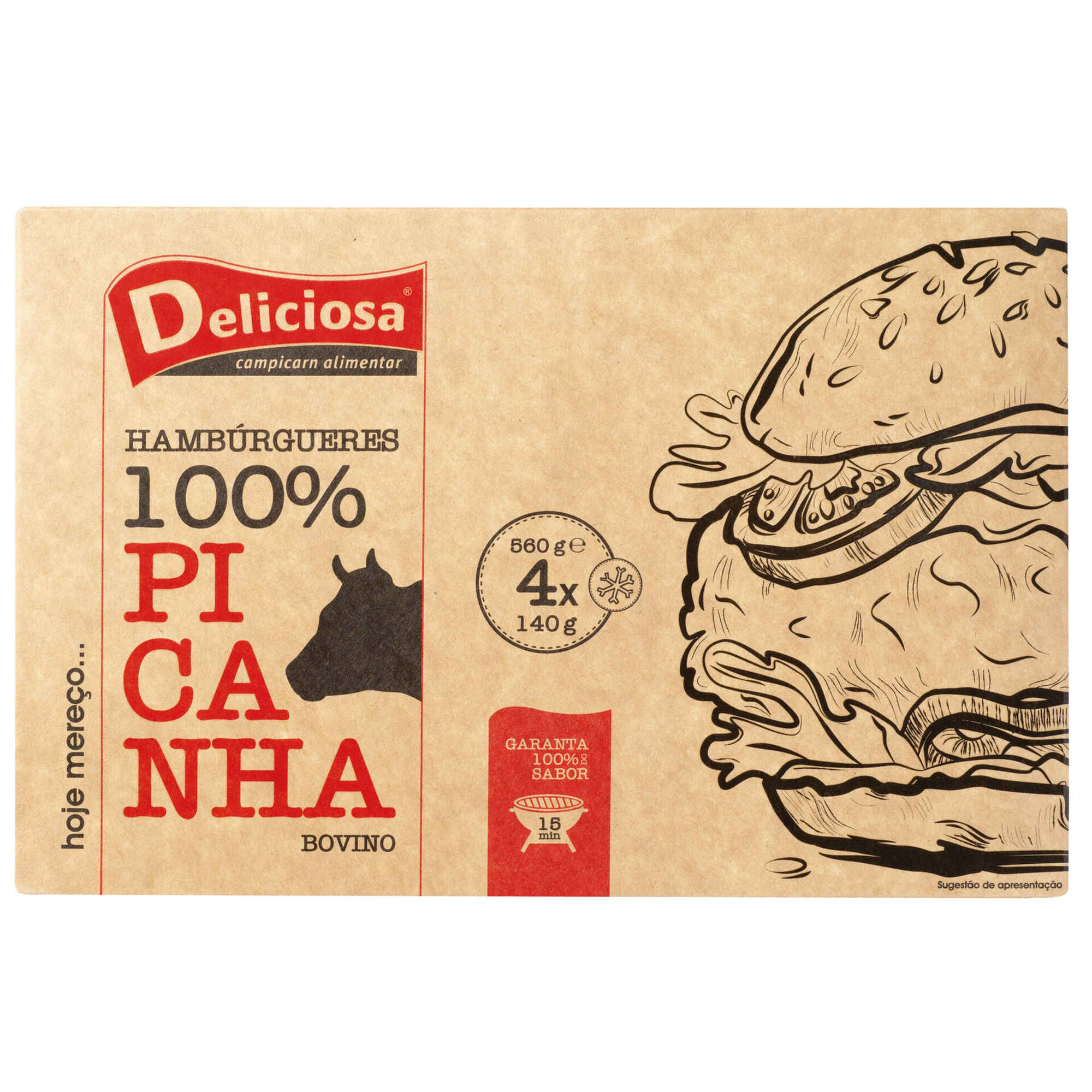 Hambúrguer 100% Picanha Congelado