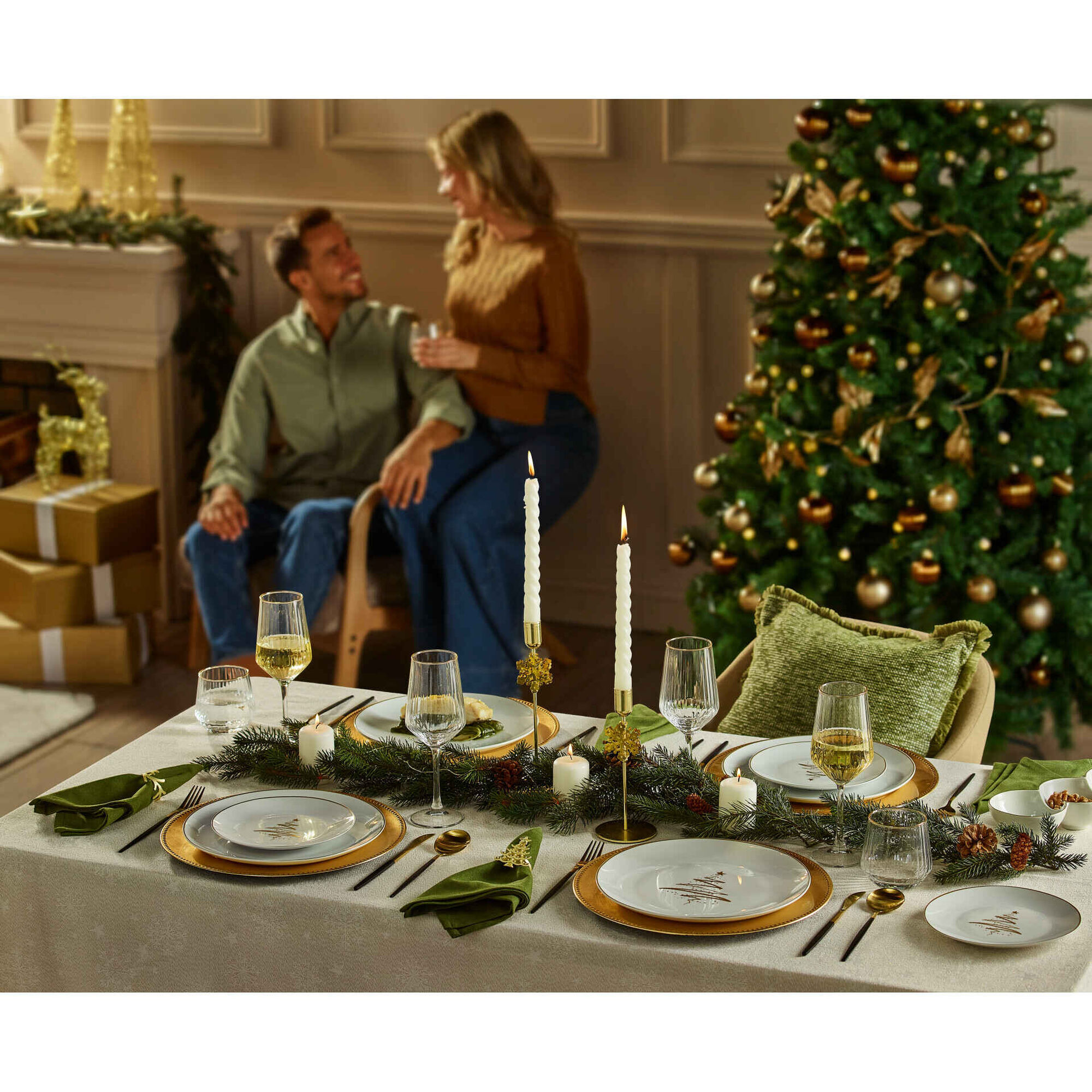 Serviço Mesa Tree Dourado 6 Pessoas Serviço Mesa Tree Dourado 6 Pessoas