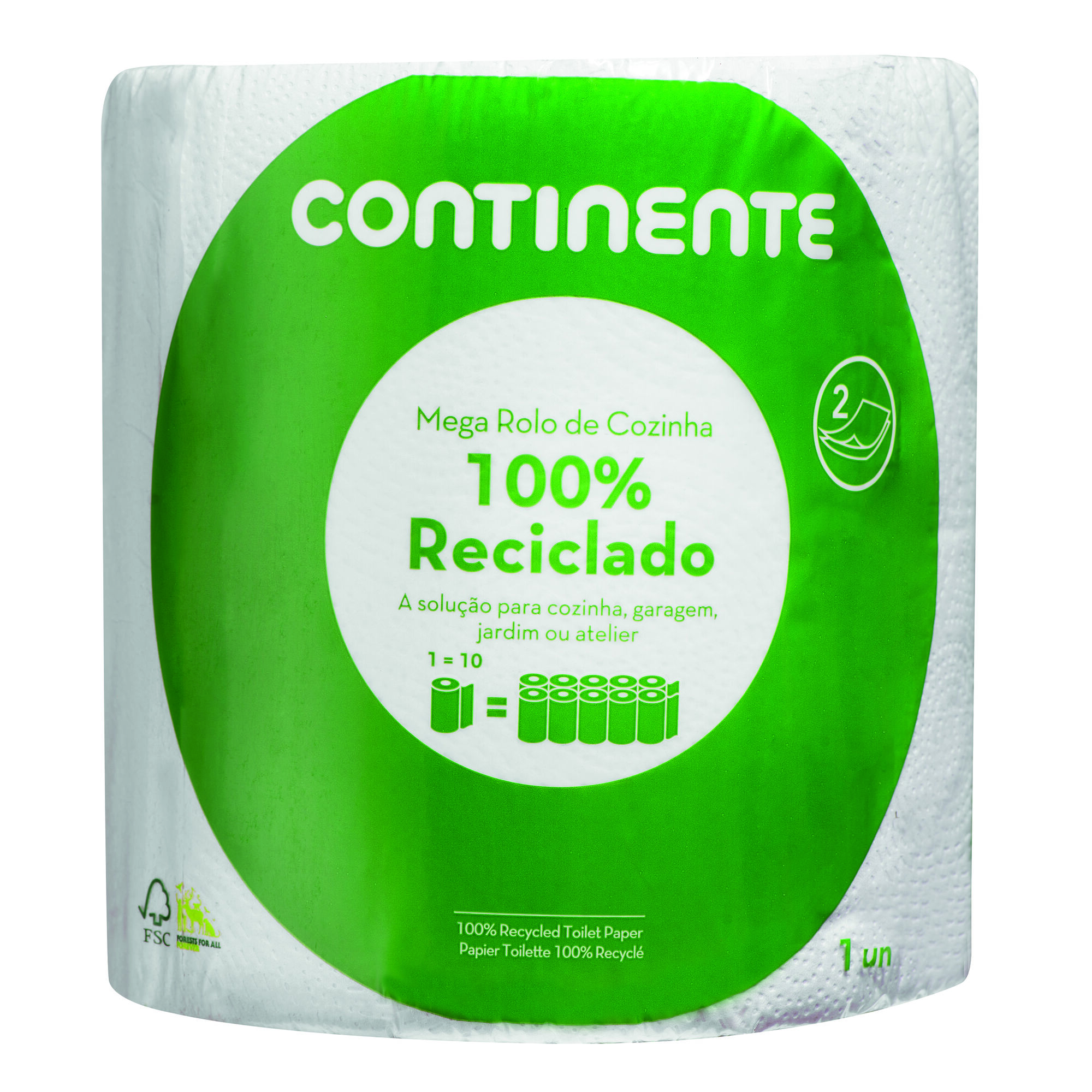 Rolo de Cozinha 100% Reciclado Mega