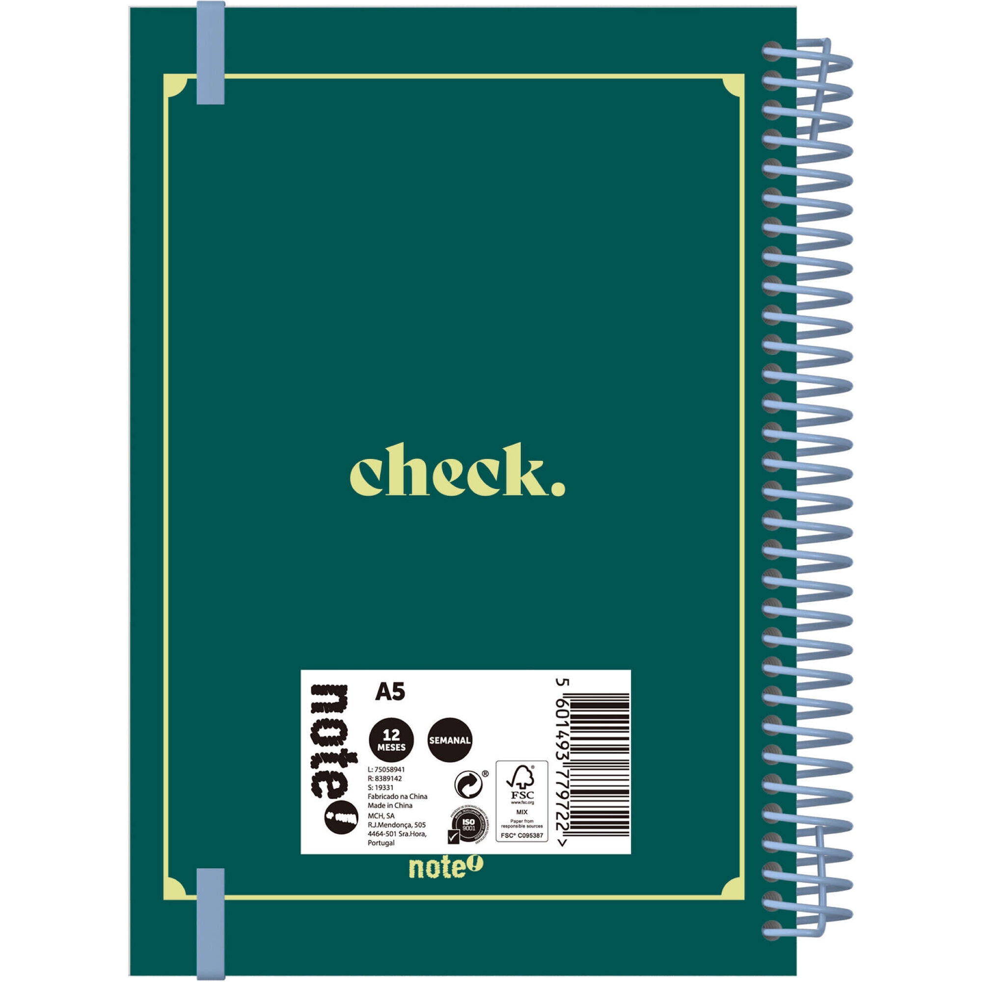 Agenda A5 2026 Espiral 12 Meses (várias cores)