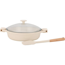 Caçarola Baixa Antiaderente 28cm Asas e Tampa Ferro Fundido Caçarola Baixa Antiaderente 28cm Asas e Tampa Ferro Fundido