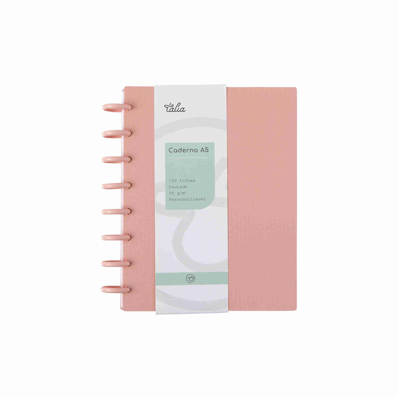 Caderno Smart Espiral A5 Pautado Pêssego Talia