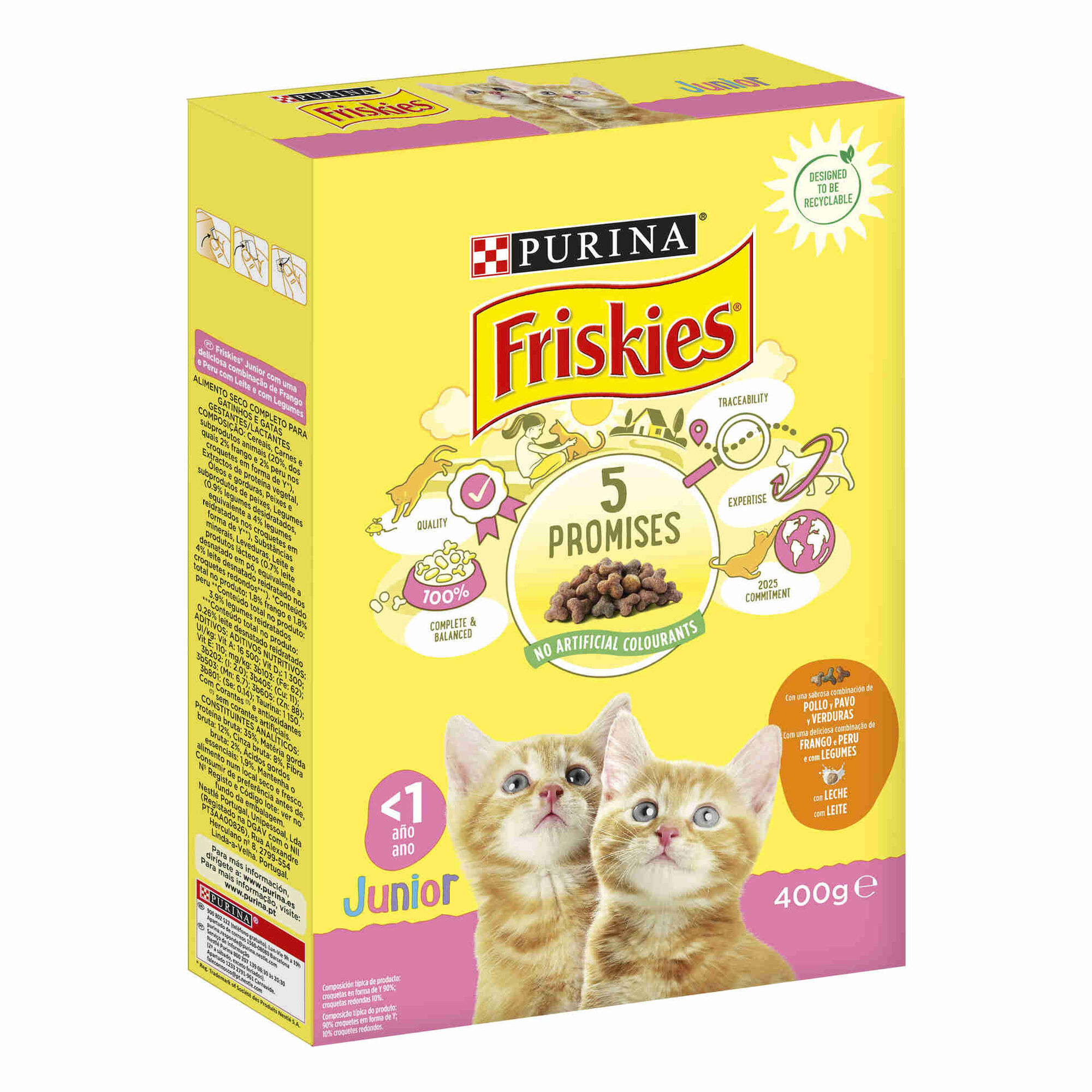 Ração para Gato Júnior Frango, Leite e Legumes