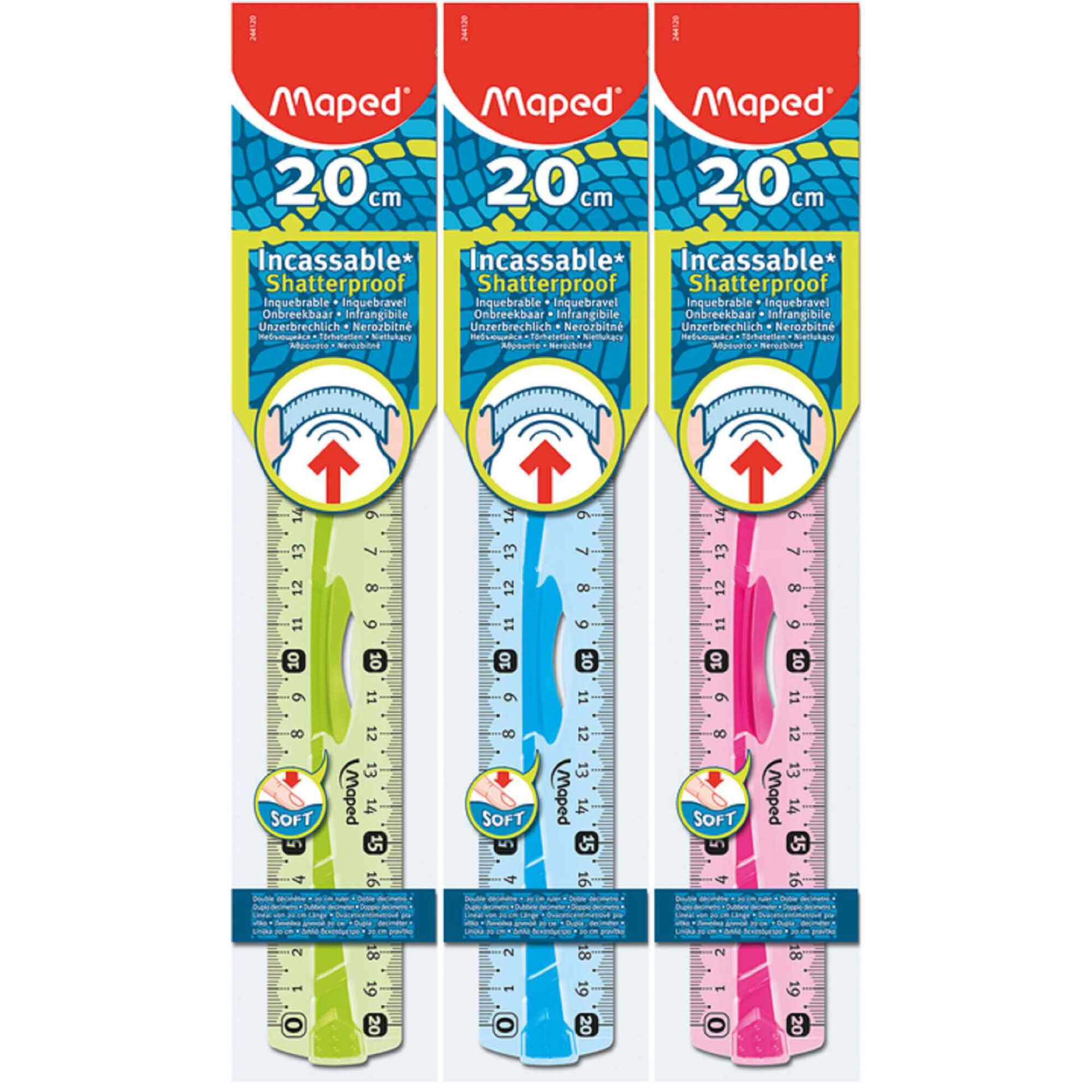 R&eacute;gua Inquebr&aacute;vel Flex 20cm (v&aacute;rias cores) Maped