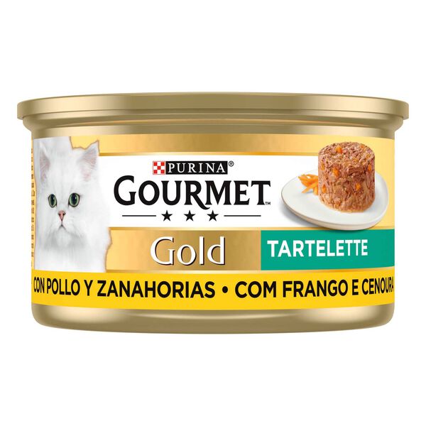 Comida Húmida para Gato Adulto Tartelette Frango Cenouras Purina Gourmet Gold