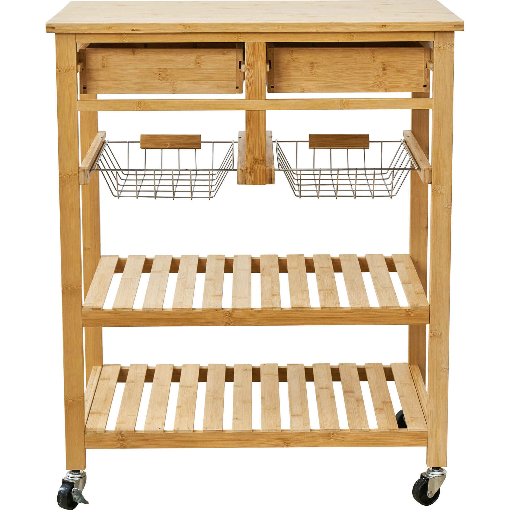 Carrinho de Apoio Cozinha Bambu