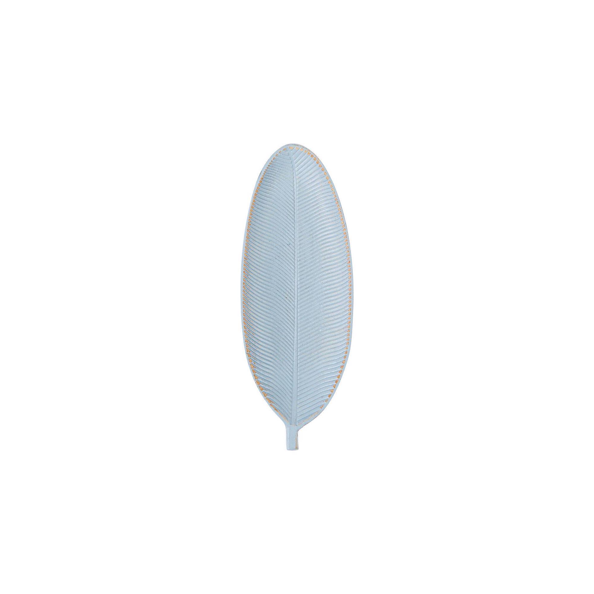 Tabuleiro Decorativo Folha Madeira 27x10cm Azul Malibu Tabuleiro Decorativo Folha Madeira 27x10cm Azul Malibu