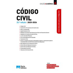 C&oacute;digo Civil - Edi&ccedil;&atilde;o Acad&eacute;mica (25&ordf; Edi&ccedil;&atilde;o) de Porto Editora