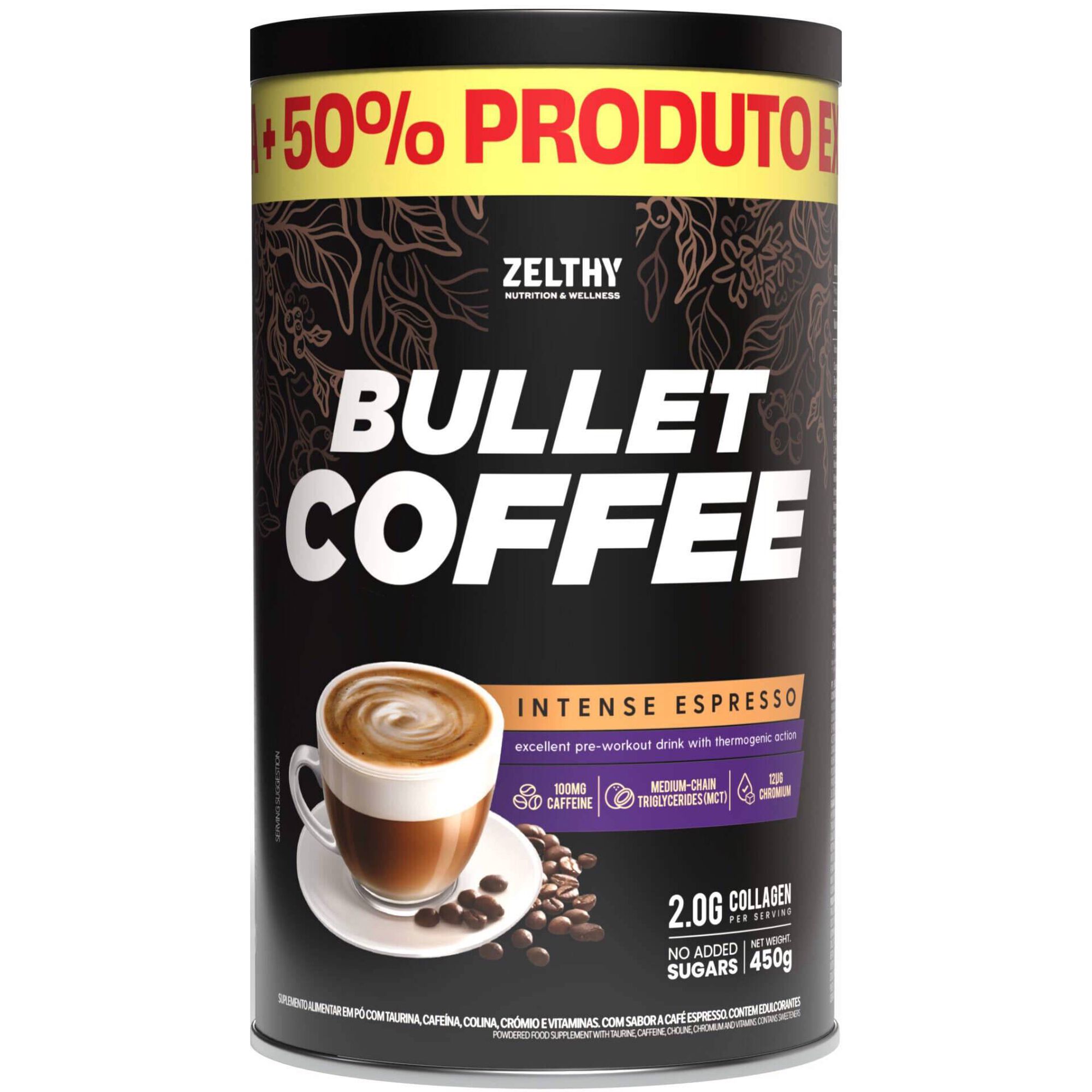 Bullet Coffee Intense Espresso com Colag&eacute;nio Zelthy