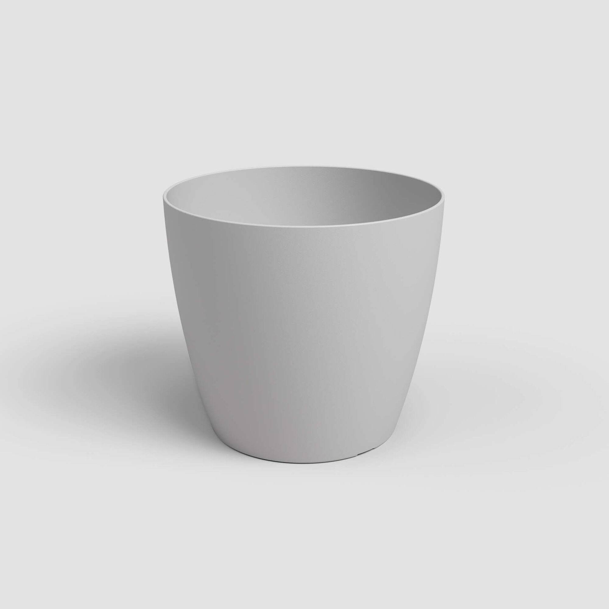 Vaso Redondo Plástico 12cm Cinza Claro