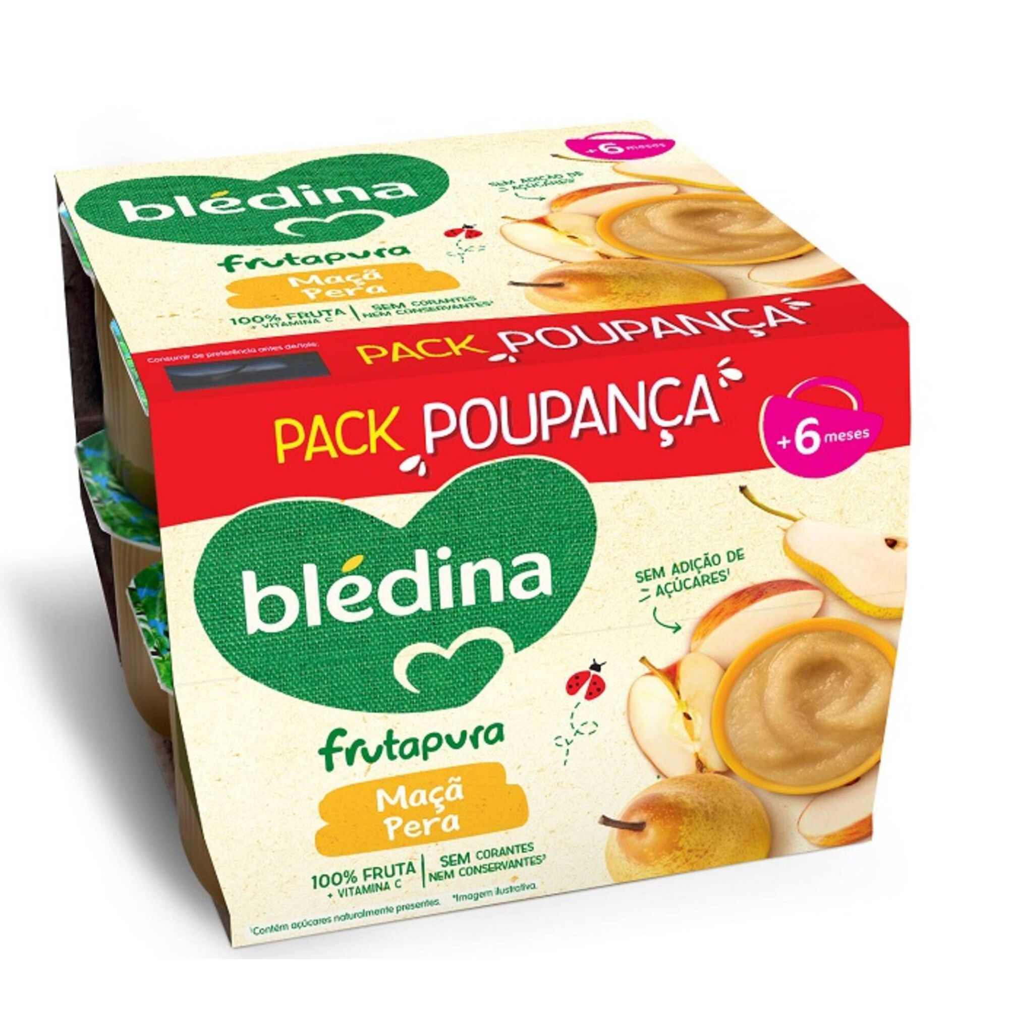 Pack Puré de Fruta Maçã e Pera +6M