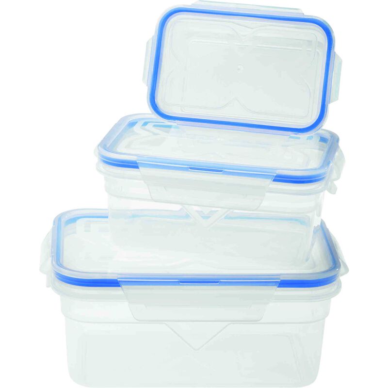 Conjunto 3 Caixas Herméticas Plásticas Lock Kasa