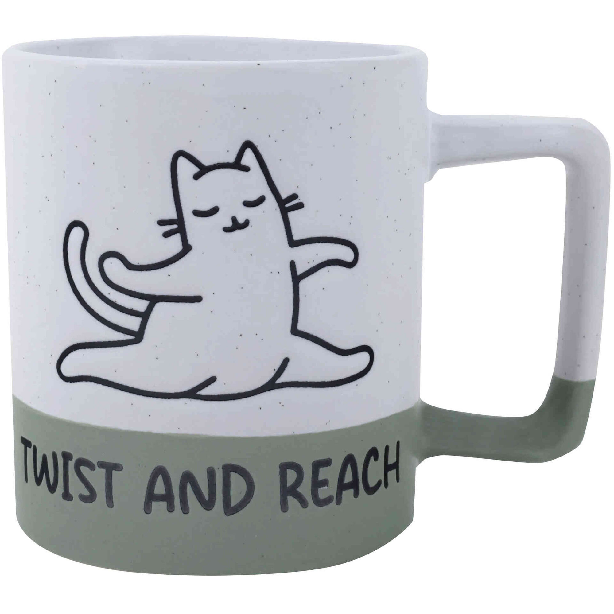 Caneca 320ml Gato Fundo Verde Kasa