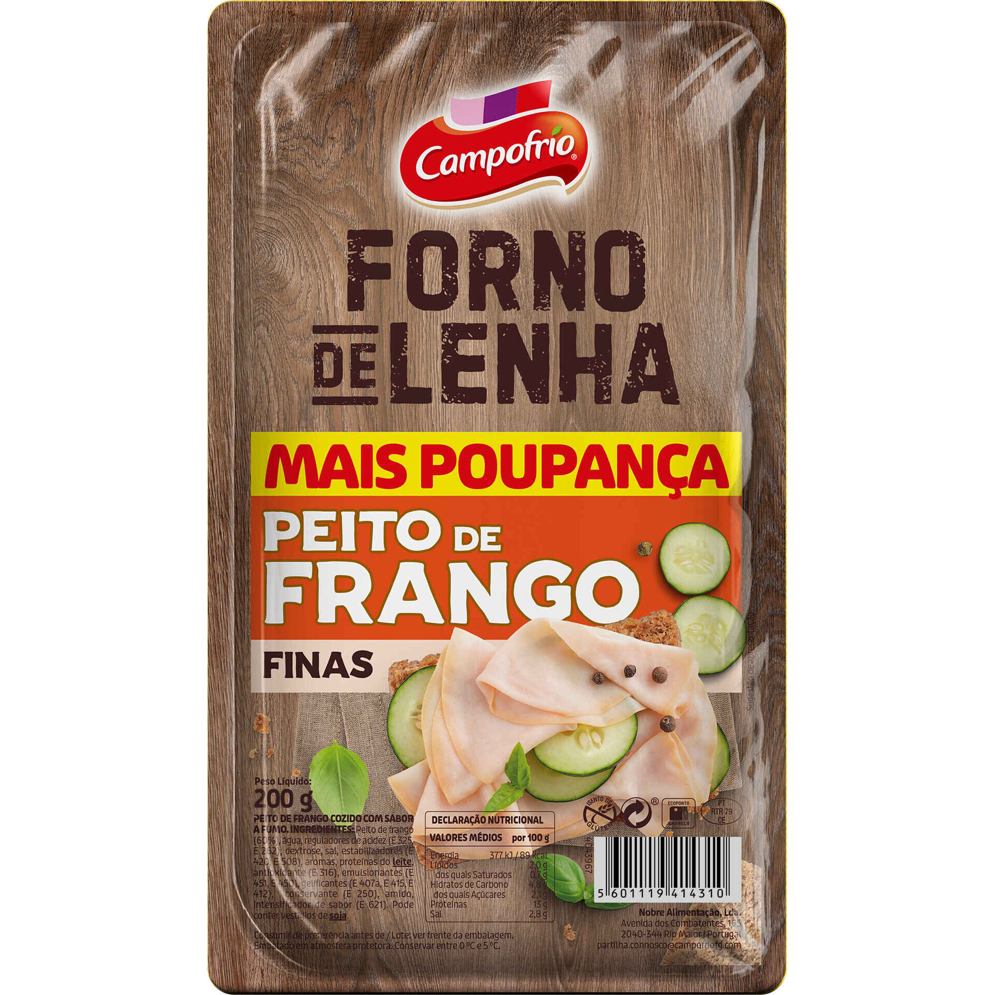 Fiambre de Peito de Frango Forno de Lenha Fatias Finas