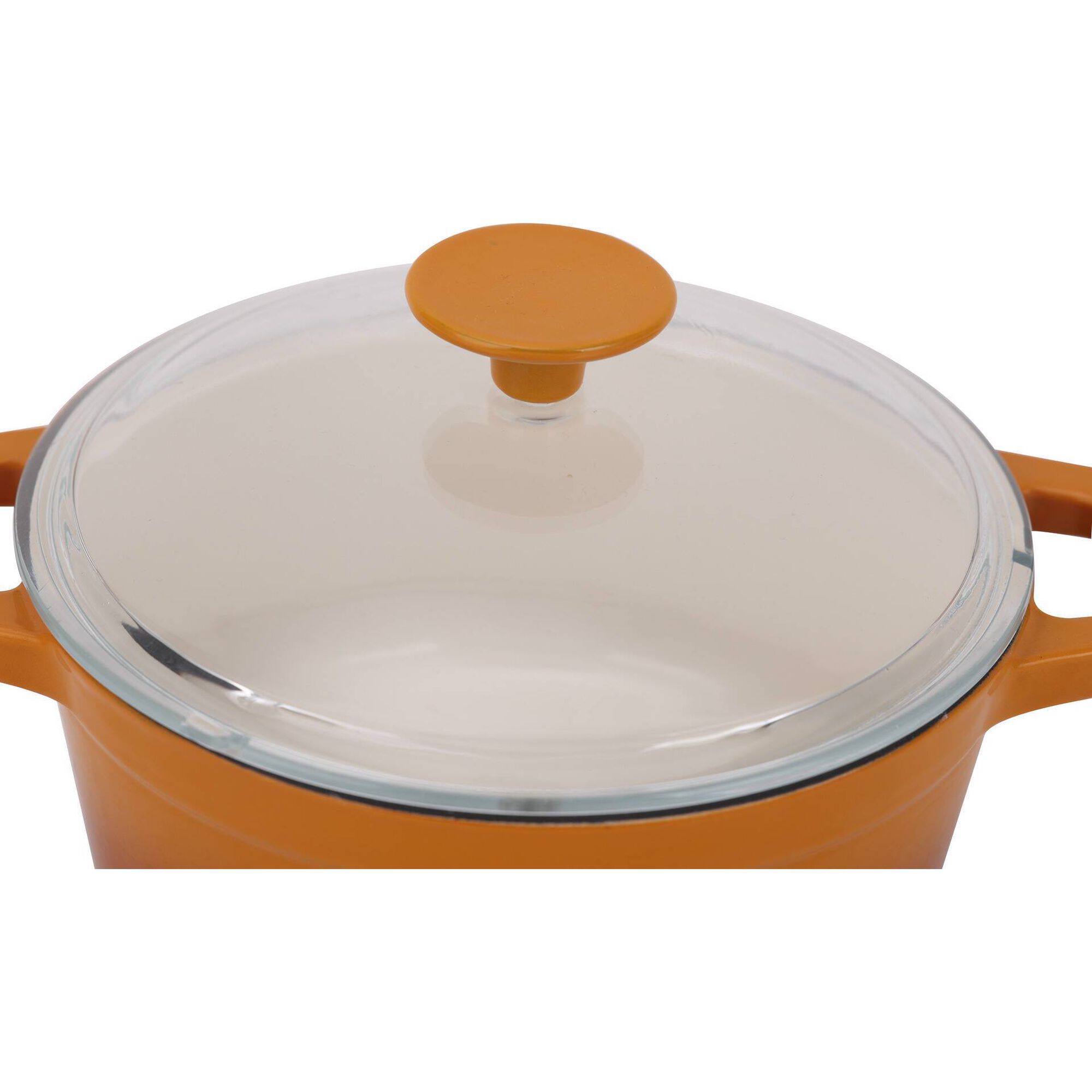 Caçarola Antiaderente Ferro Fundido 20 cm Asas e Tampa
