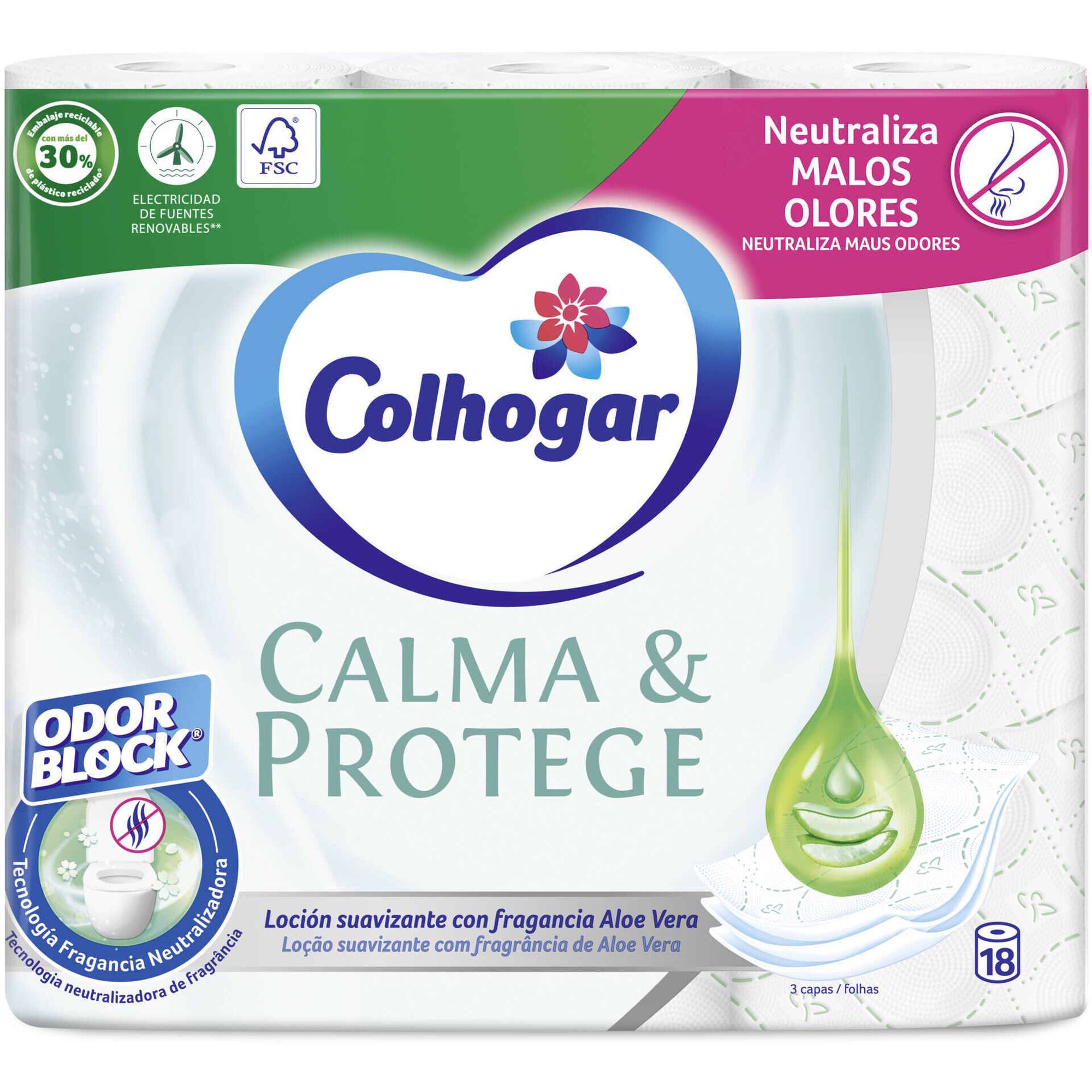 Papel Higi&eacute;nico 3 Folhas Calma & Protege Colhogar