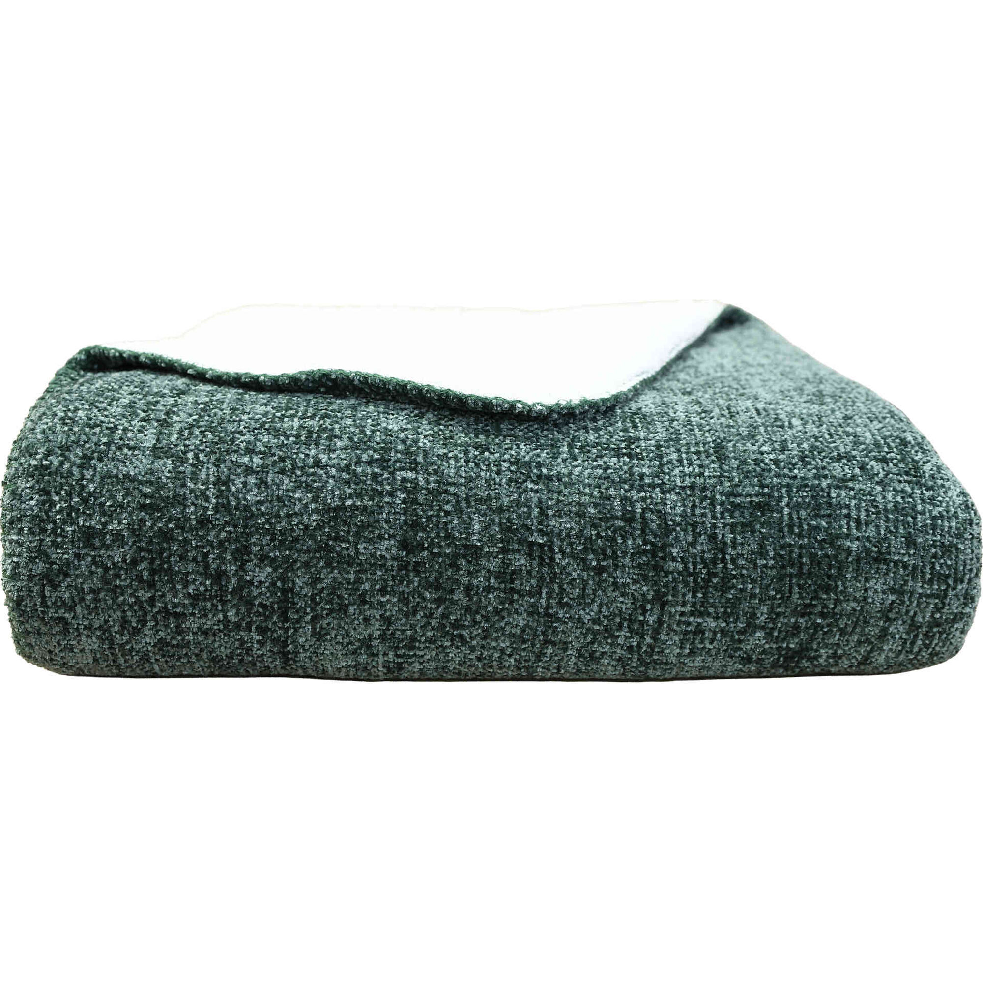 Manta Chenille 160x130cm Borreguito Verde Jardim Secreto Kasa